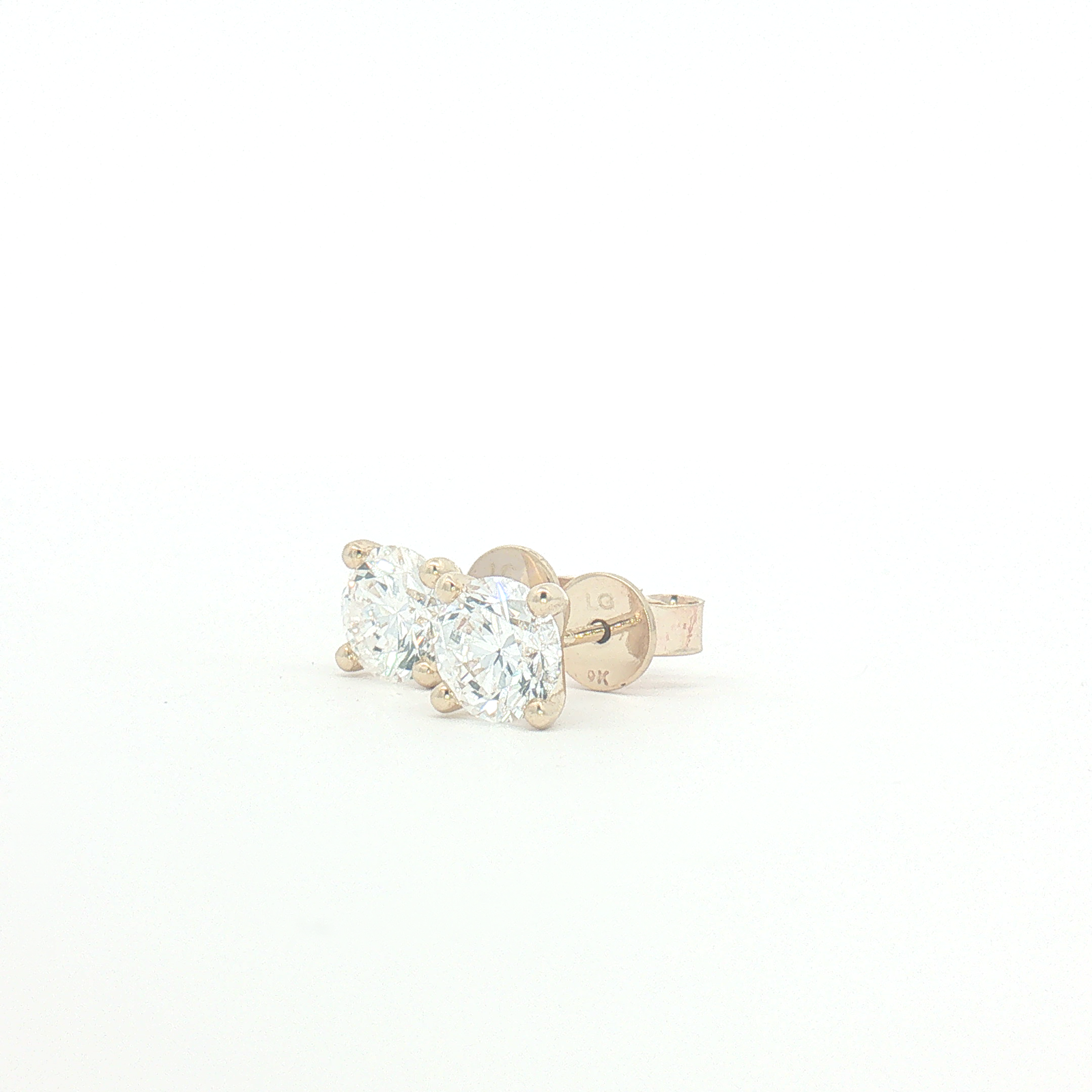 9ct Yellow Gold 2.00ct Lab Diamond Stud Earrings