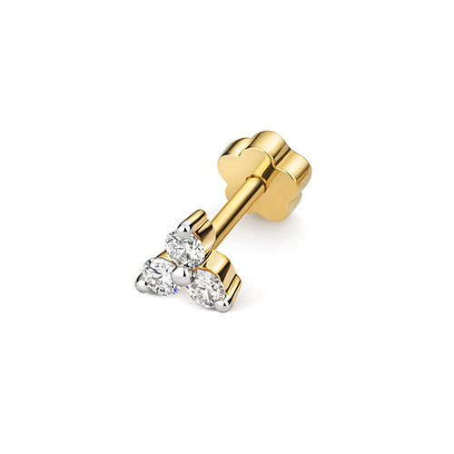 9ct Yellow Gold Diamond Cartilage Stud