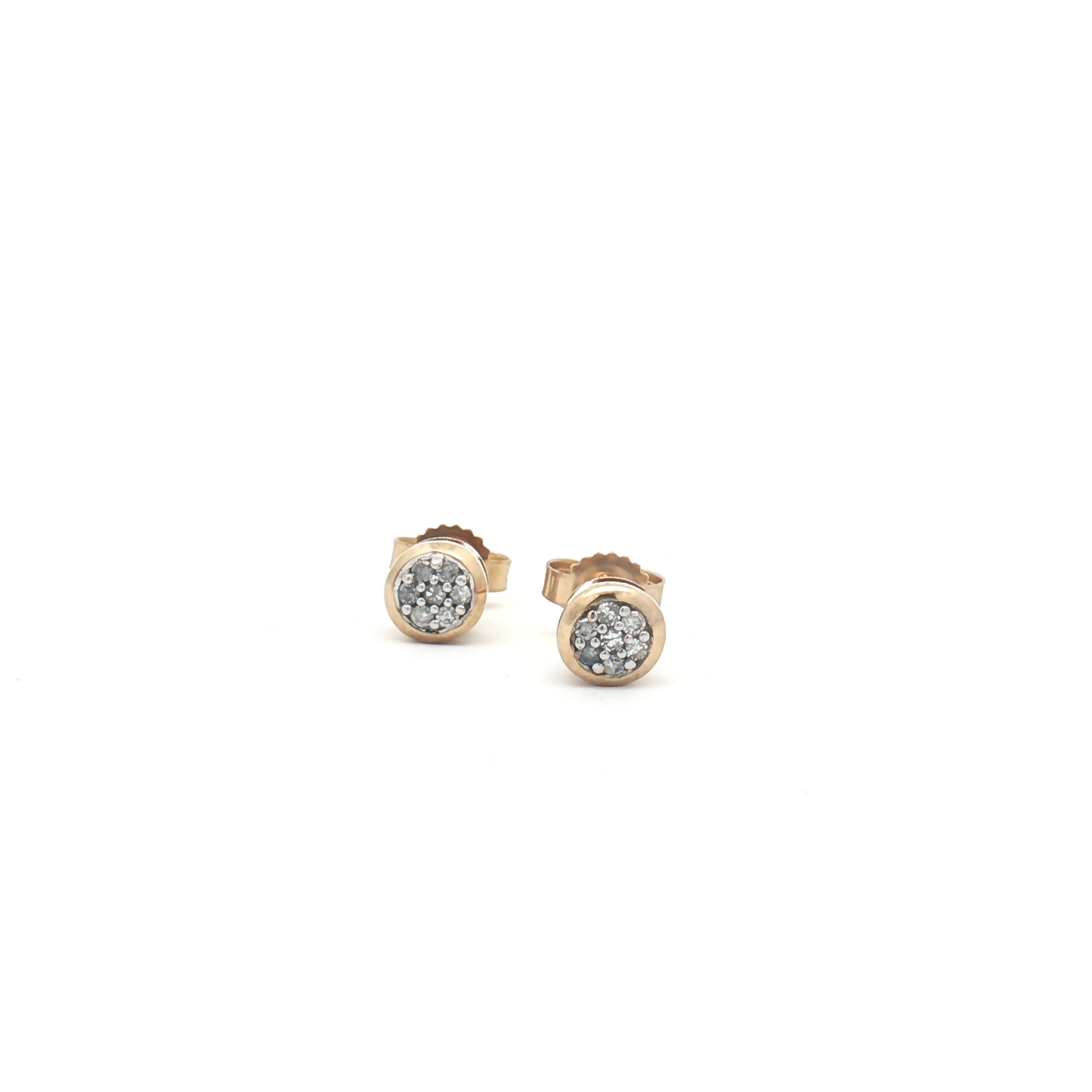 9ct Yellow Gold Diamond Cluster Studs