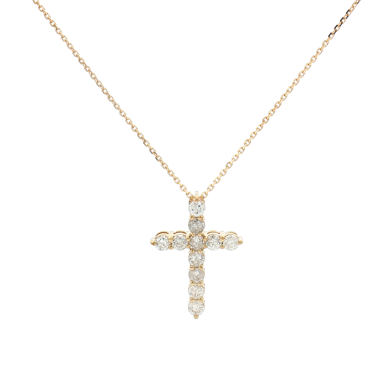 9ct Yellow Gold Diamond Cross Pendant 0.49ct