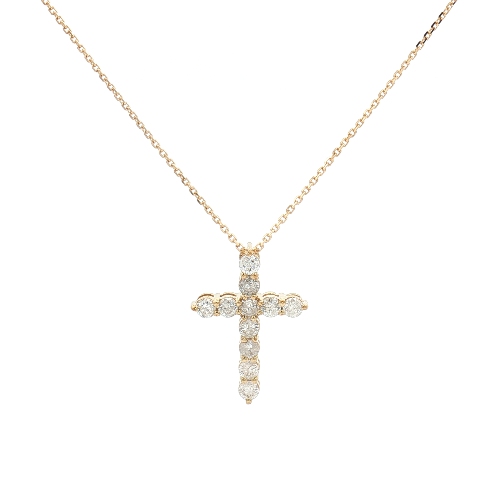 9ct Yellow Gold Diamond Cross Pendant 0.49ct