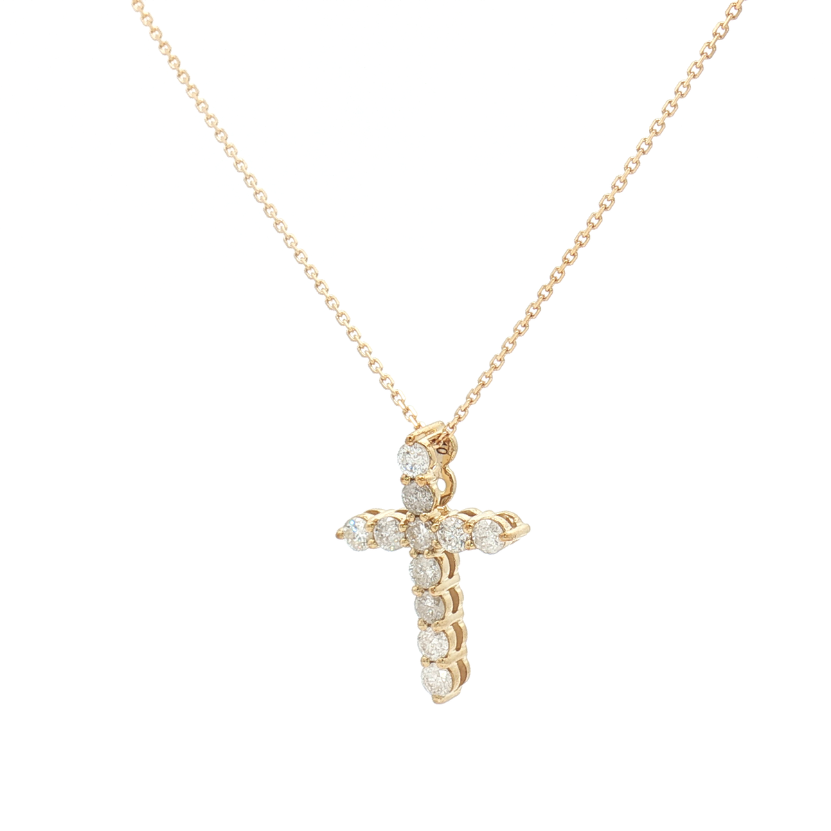 9ct Yellow Gold Diamond Cross Pendant 0.49ct
