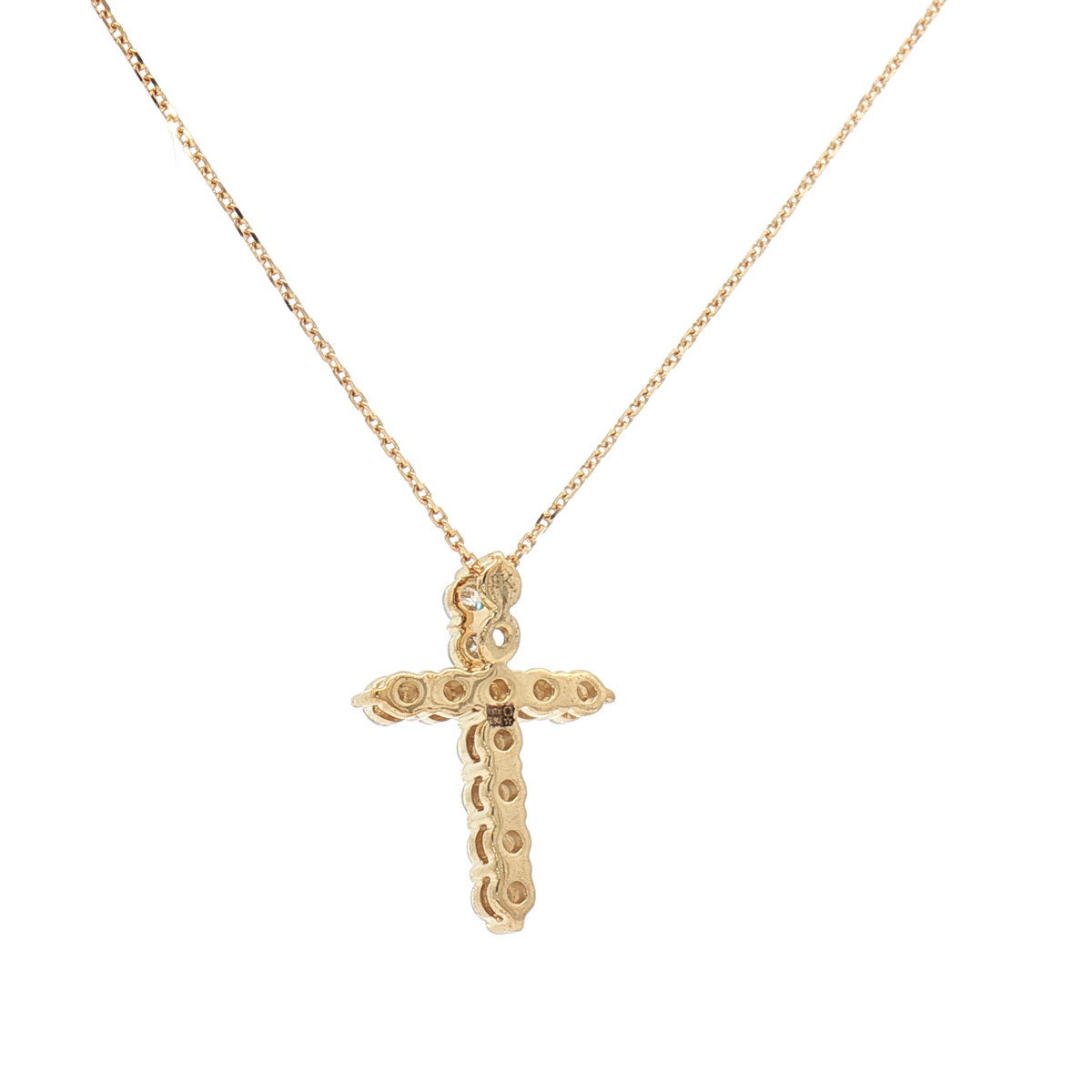 9ct Yellow Gold Diamond Cross Pendant 0.49ct