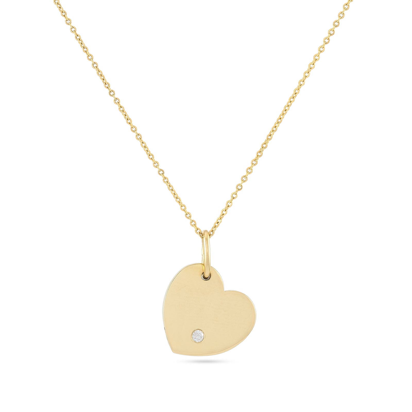 9ct Yellow Gold Diamond Heart Necklace