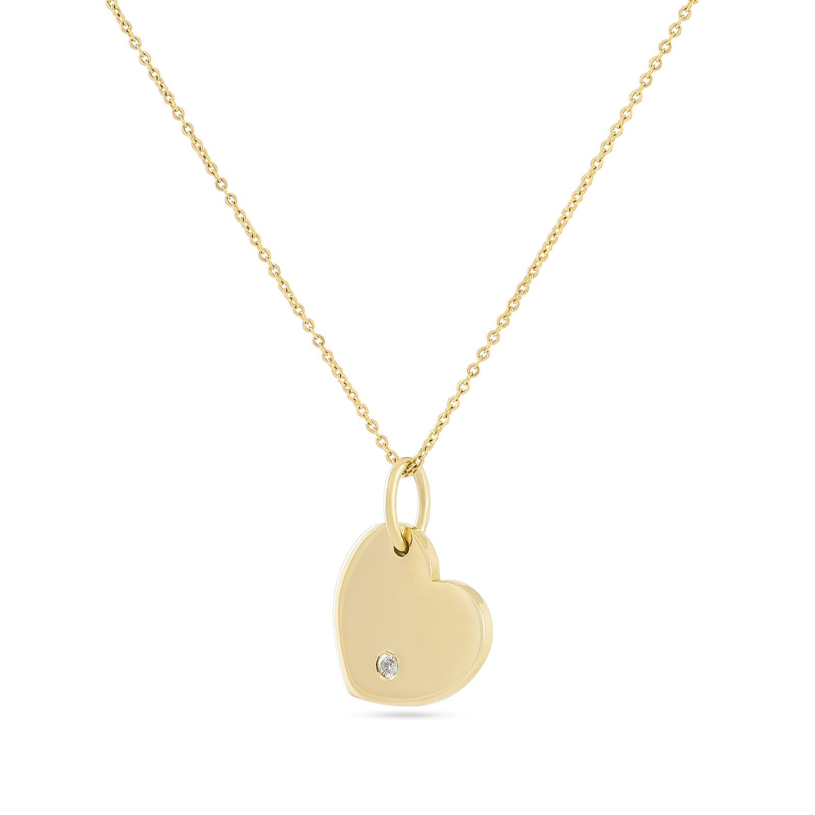 9ct Yellow Gold Diamond Heart Necklace