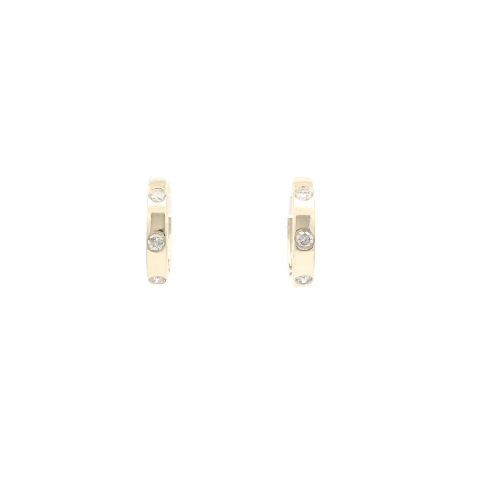 9ct Yellow Gold Diamond Set Hoops