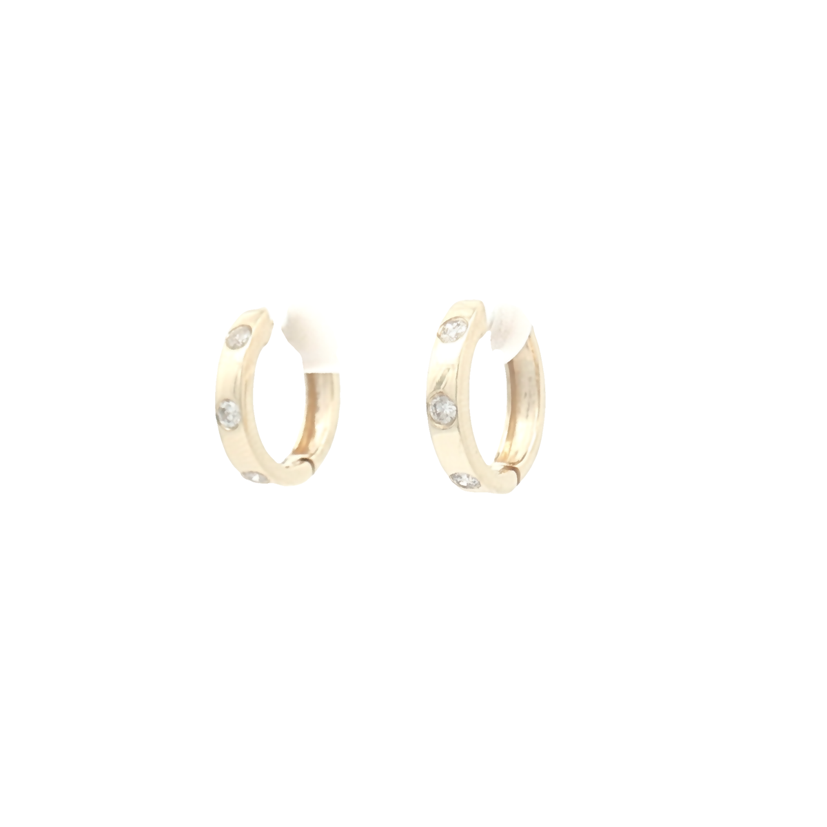 9ct Yellow Gold Diamond Set Hoops
