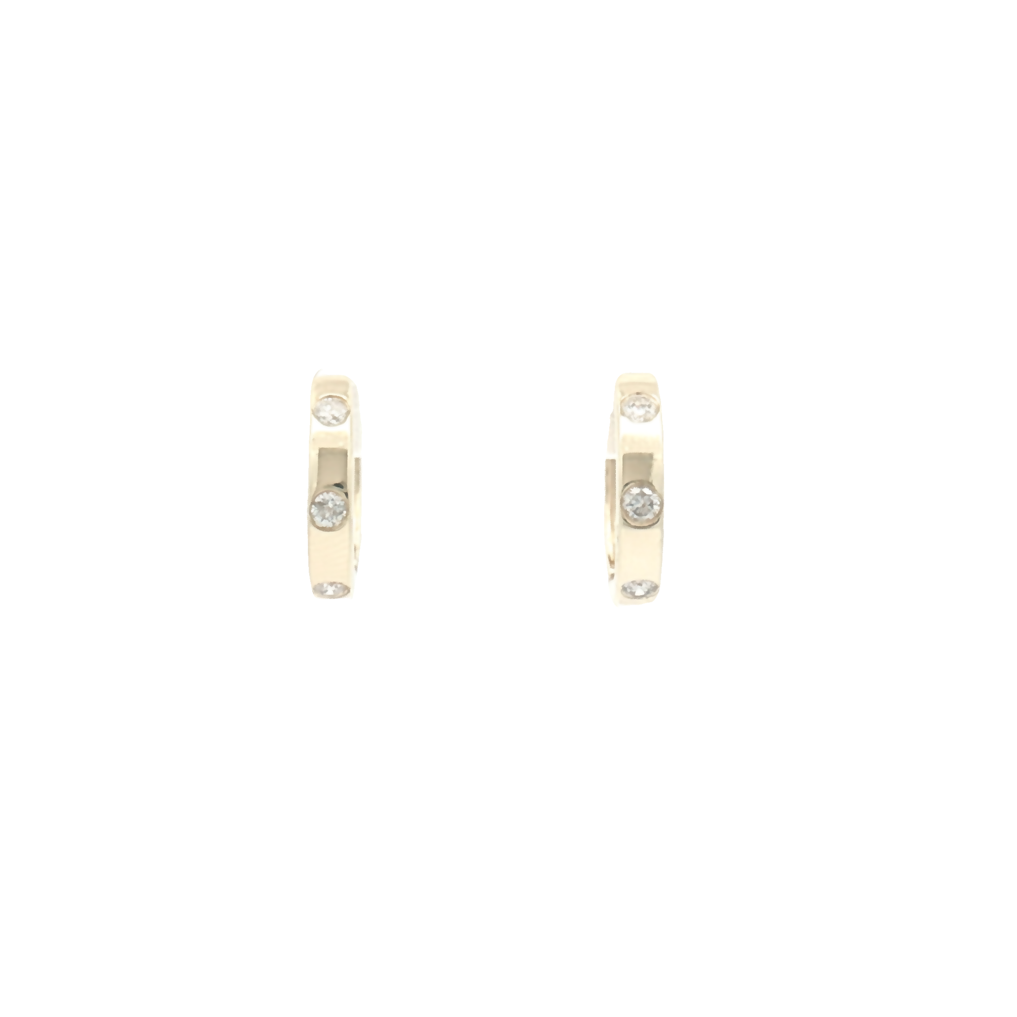 9ct Yellow Gold Diamond Set Hoops