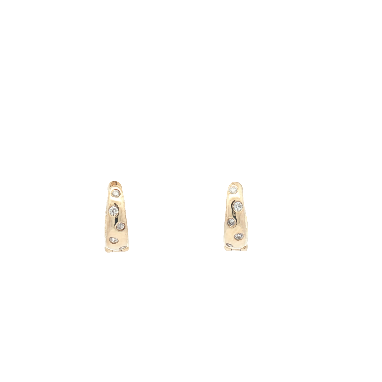 9ct Yellow Gold Diamond Set Huggie Hoops