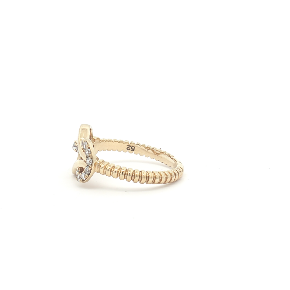9ct Yellow Gold Lab Diamond Buckle Style Ring