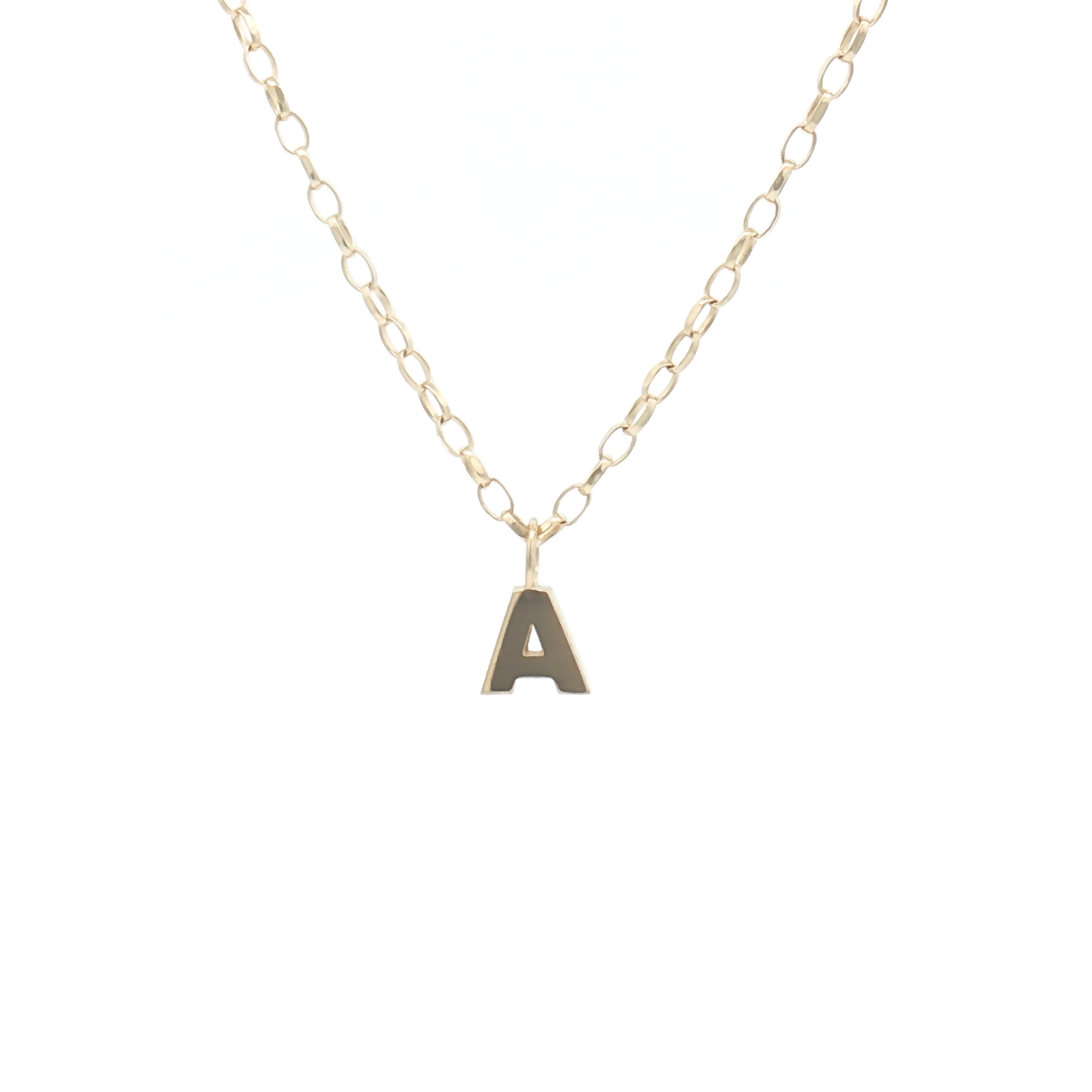 9ct Yellow Gold Plain Initial 'A' Pendant