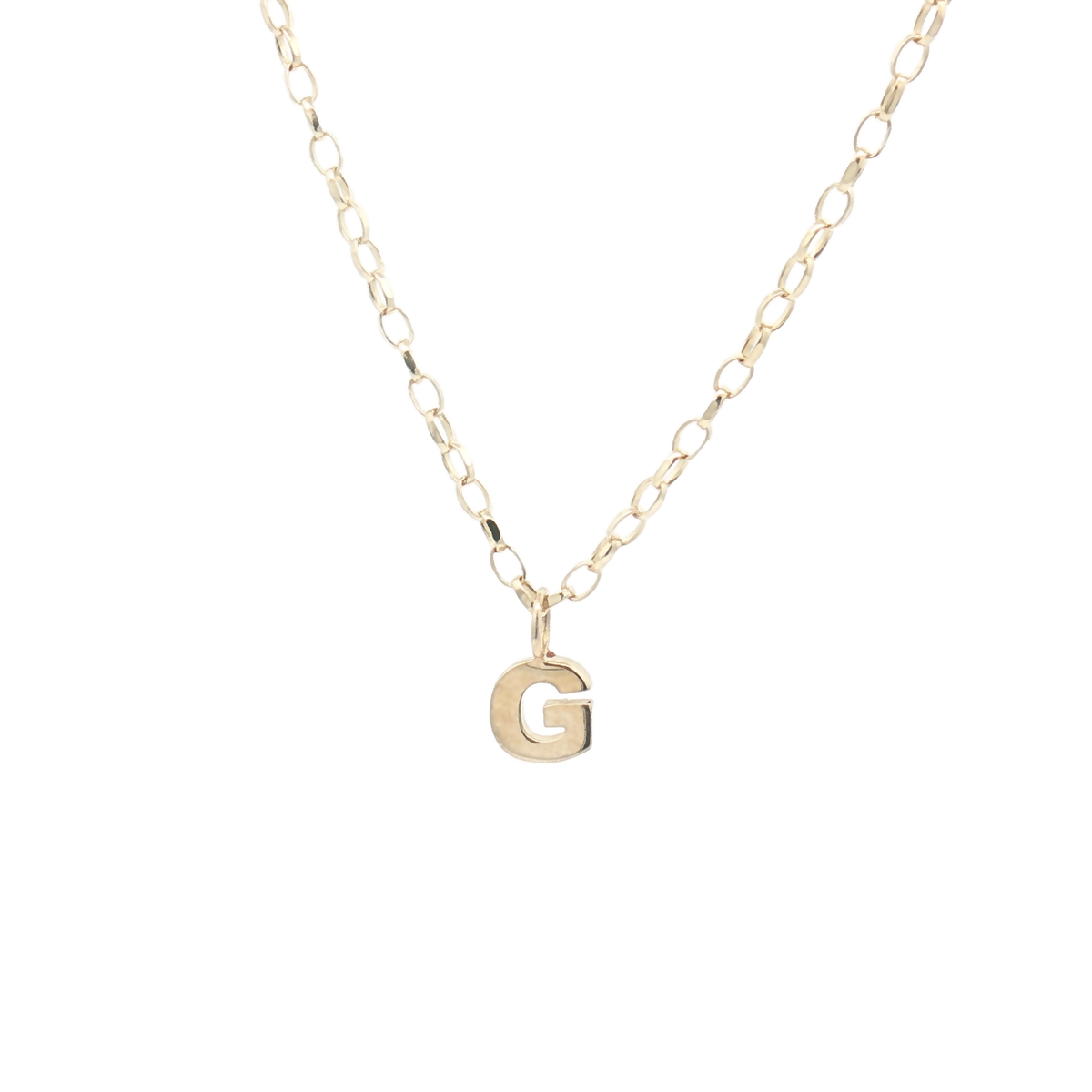 9ct Yellow Gold Plain Initial 'G' Pendant