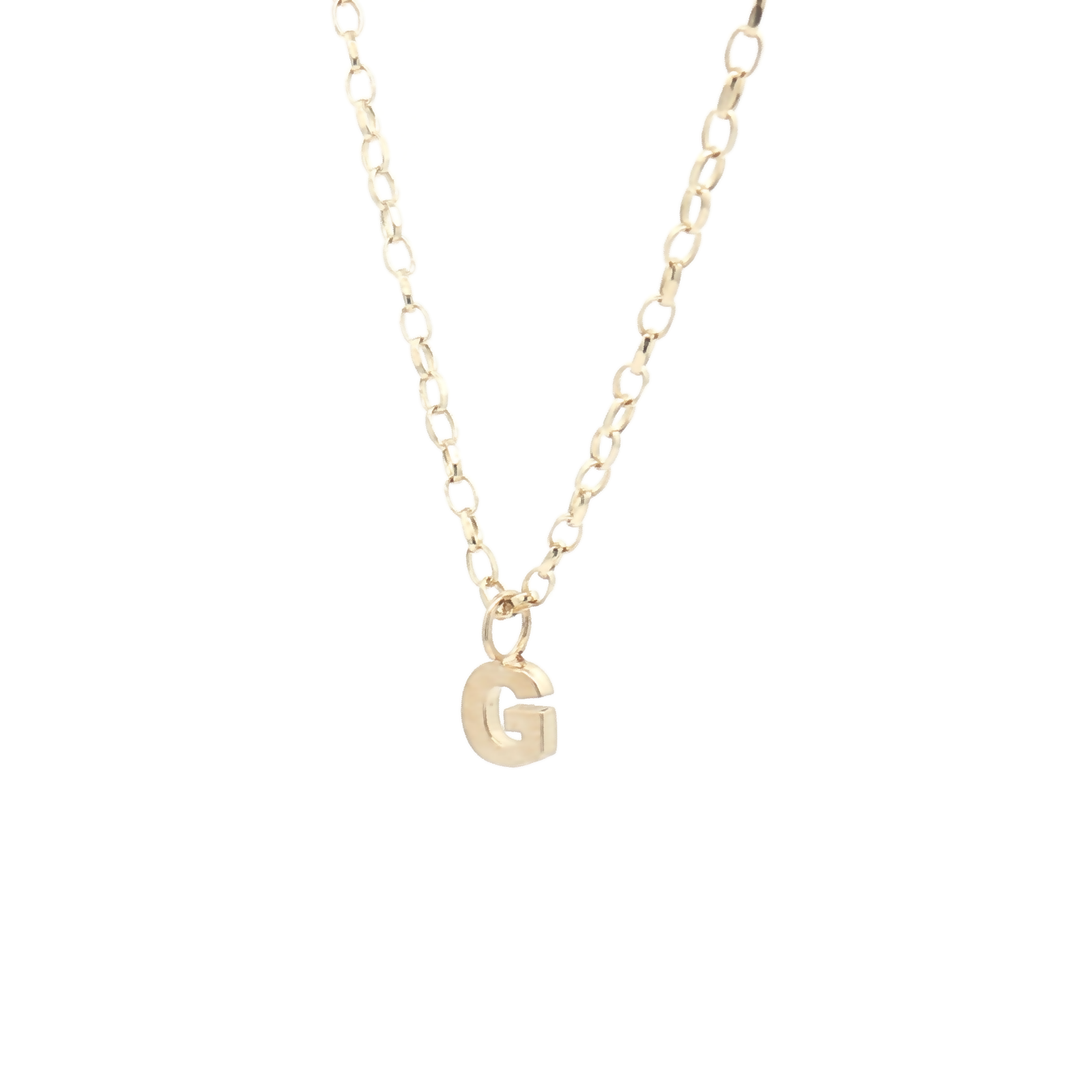 9ct Yellow Gold Plain Initial 'G' Pendant