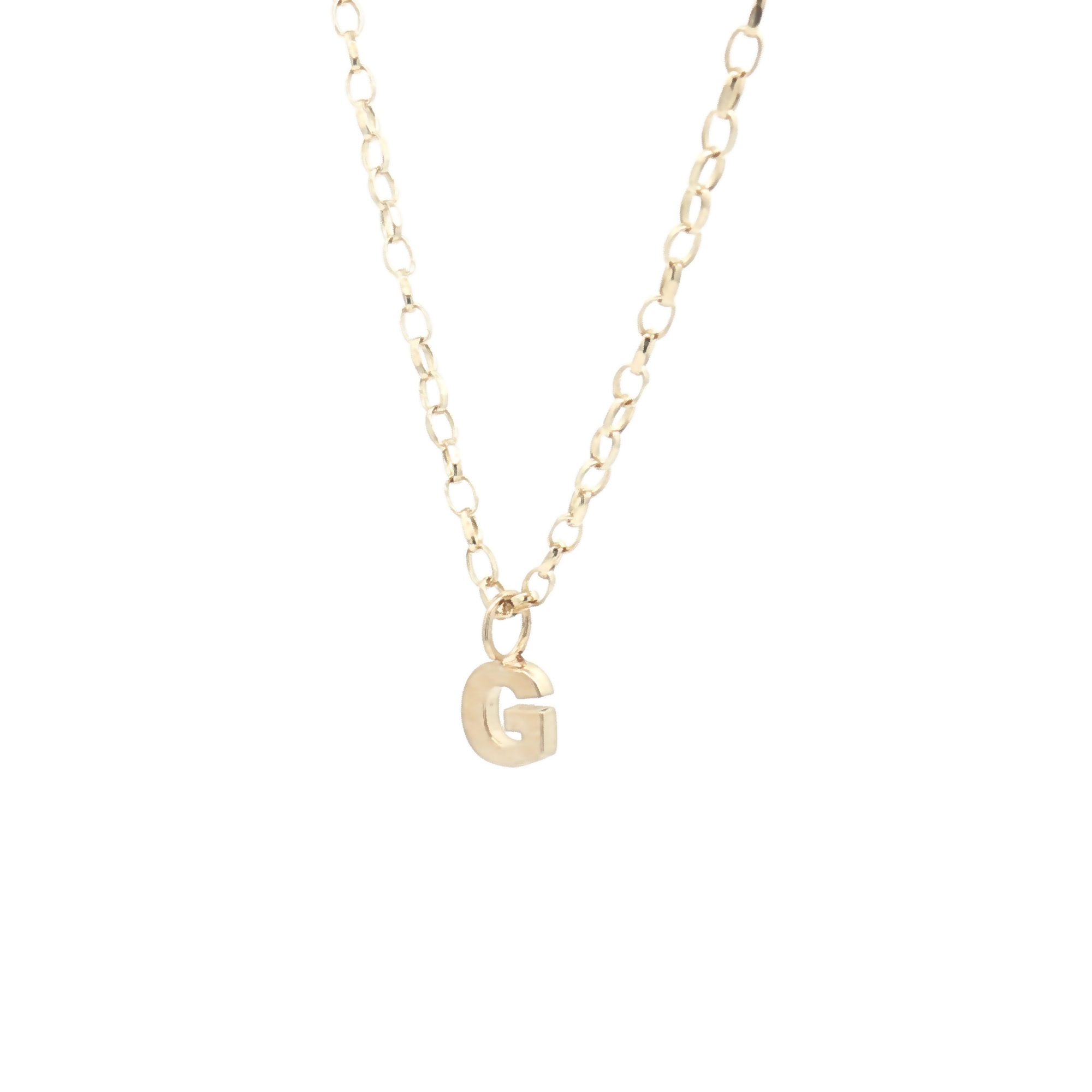 9ct Yellow Gold Plain Initial 'G' Pendant