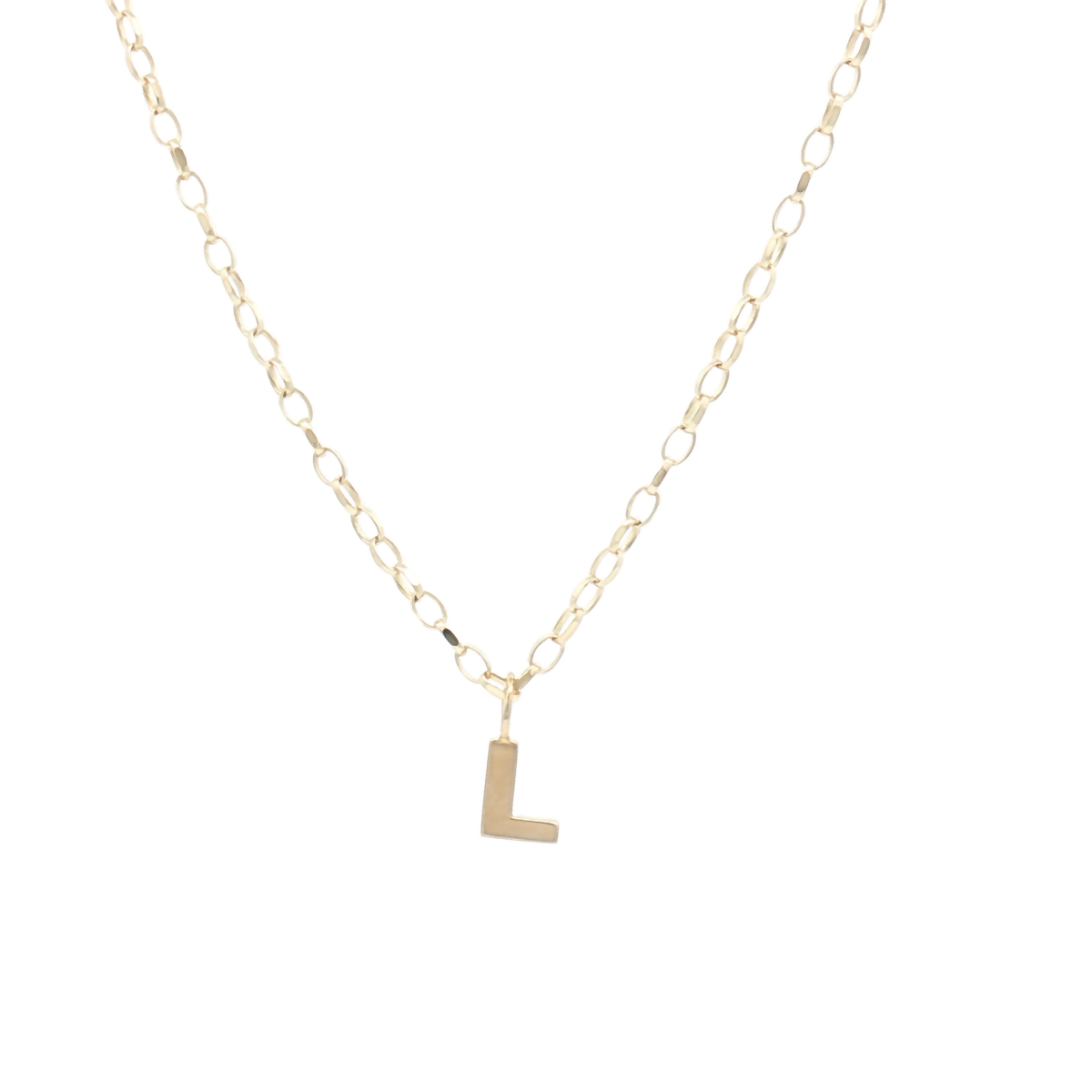 9ct Yellow Gold Plain Initial 'L' Pendant
