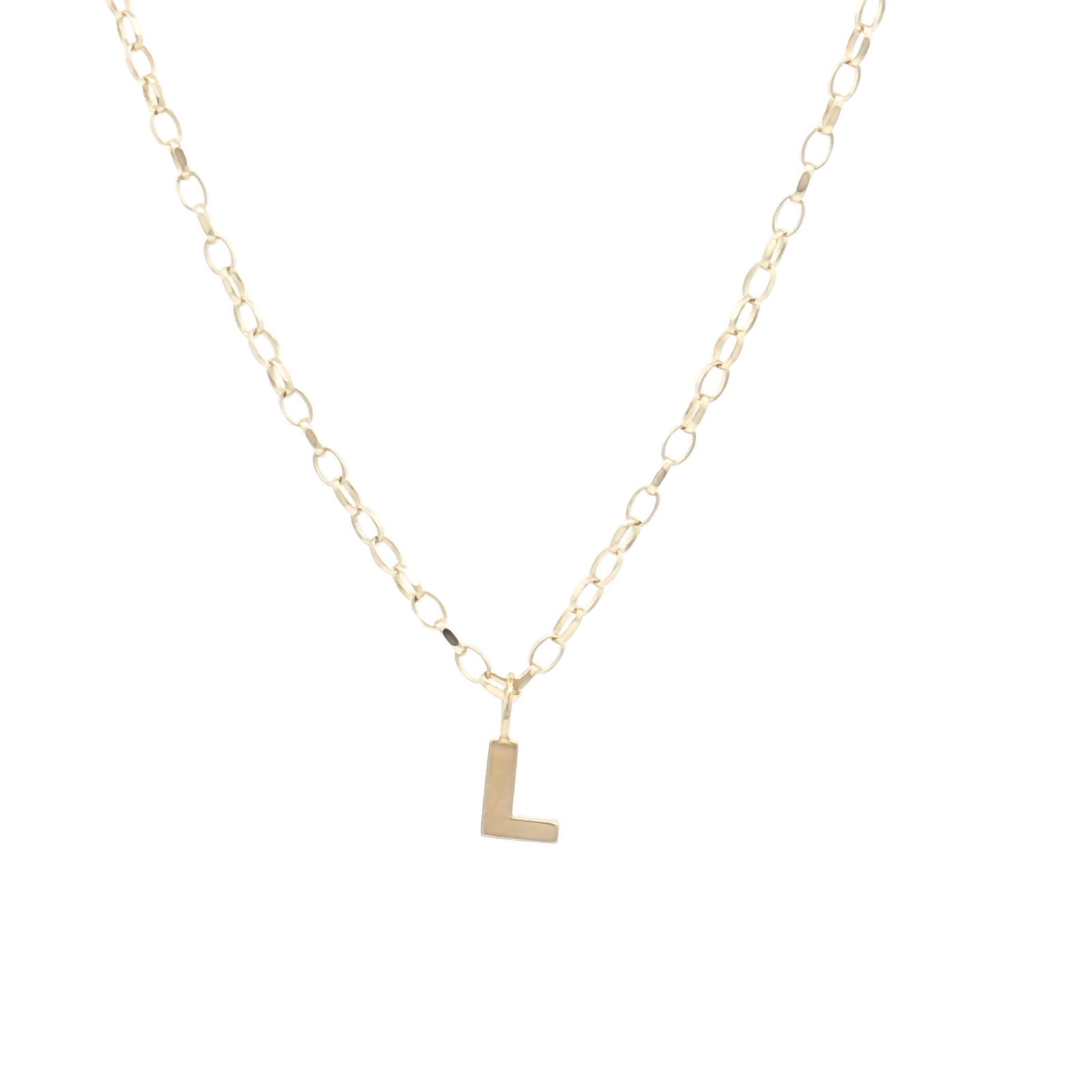 9ct Yellow Gold Plain Initial 'L' Pendant