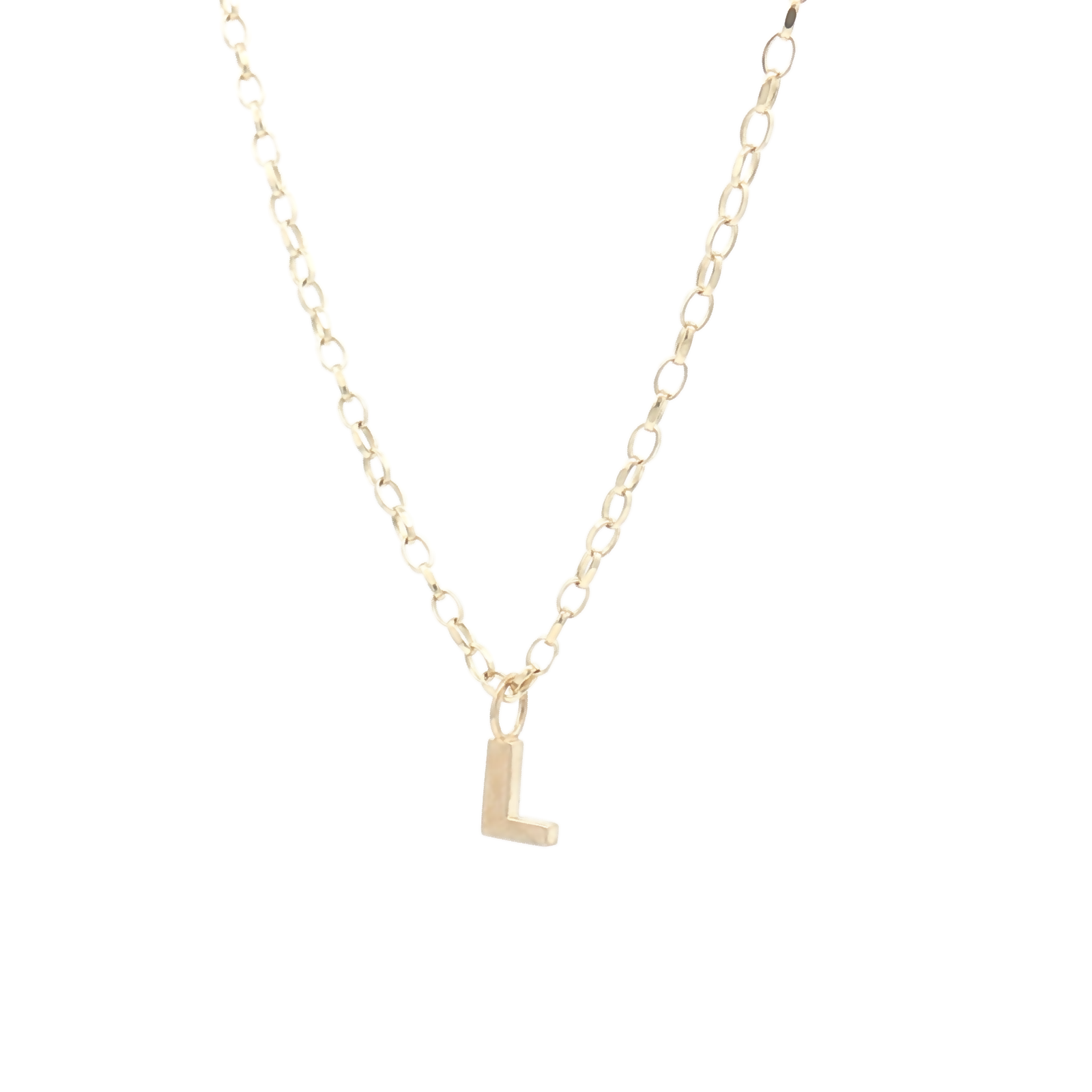 9ct Yellow Gold Plain Initial 'L' Pendant