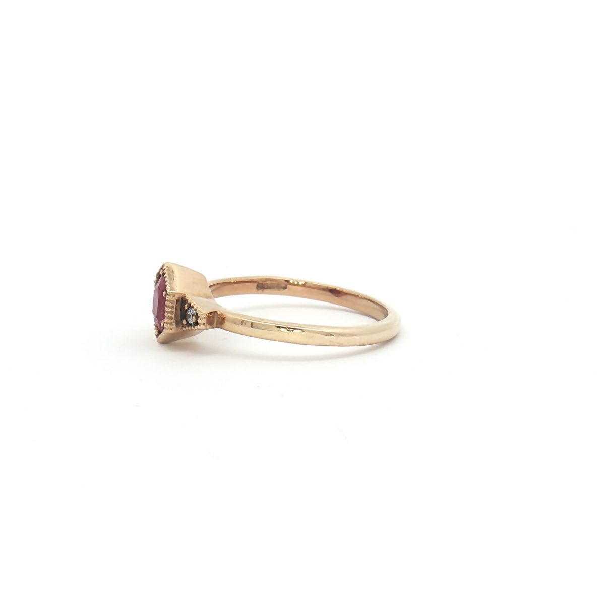 9ct Yellow Gold Ruby and Diamond Ring