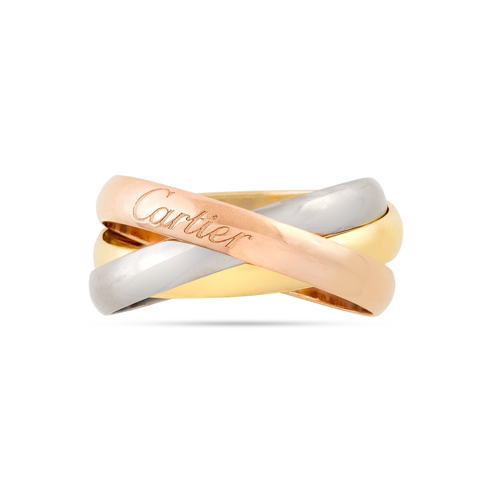 Cartier 18ct Gold Trinity Ring - White/Rose/Yellow