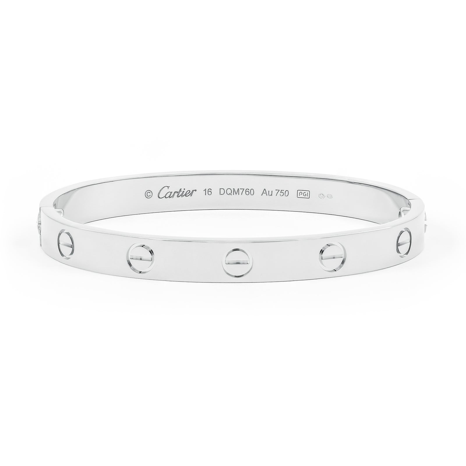 Cartier 18ct White Gold Plain Love Bangle