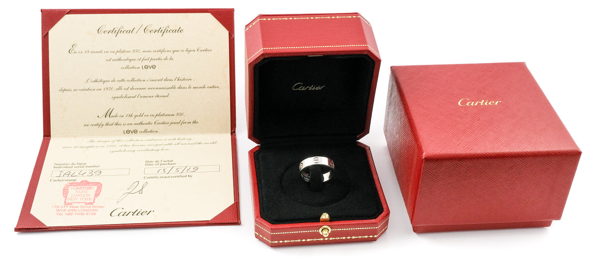 Cartier 18ct White Gold Plain Love Ring
