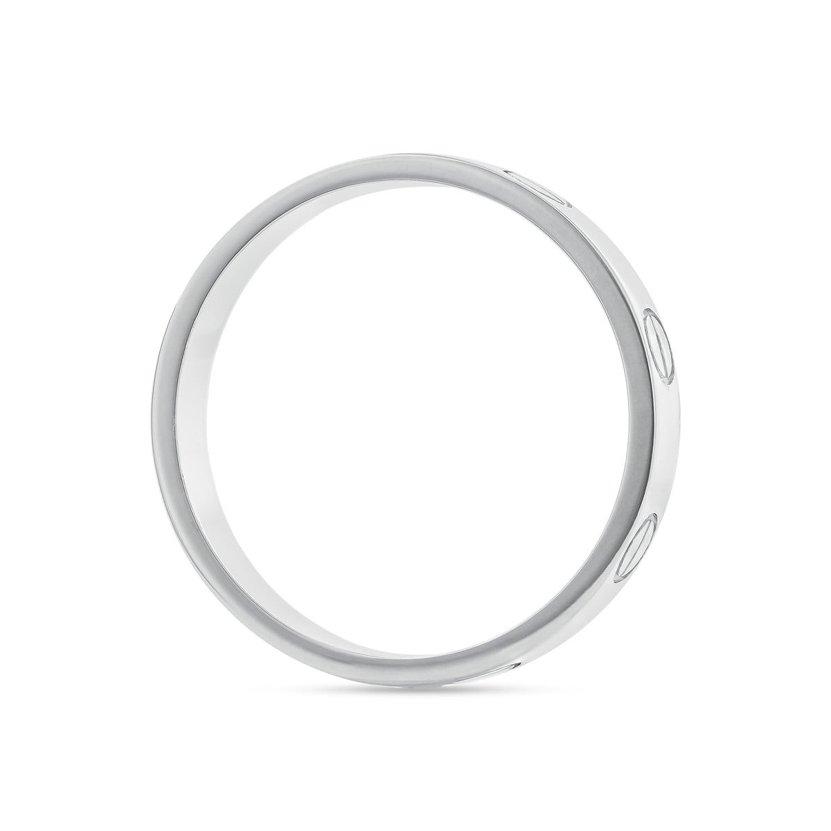 Cartier 18ct White Gold Thin Plain Love Ring - Size 53