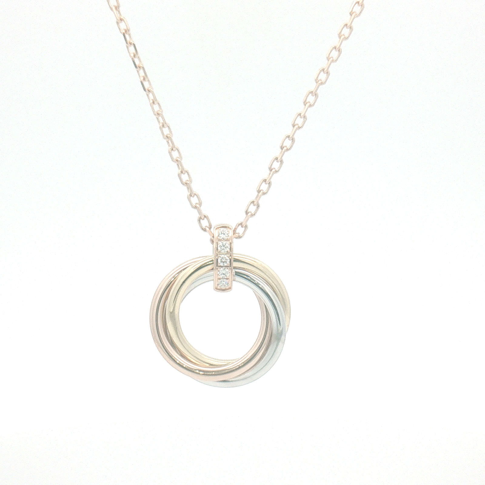 Cartier 18ct Gold Trinity Necklace with Diamond Bail 