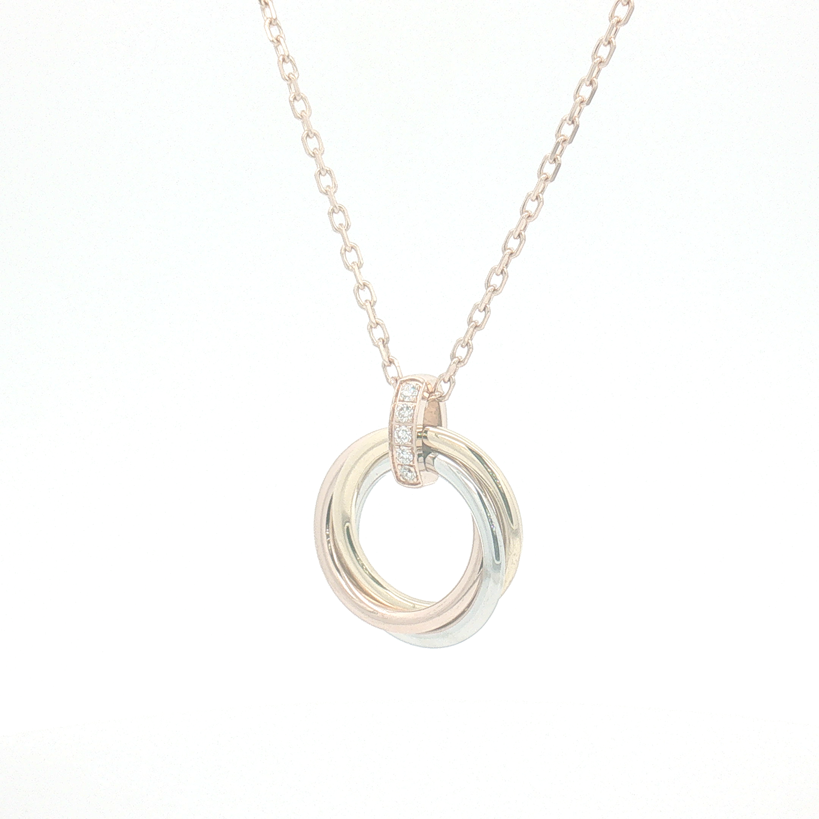 Cartier 18ct Gold Trinity Necklace with Diamond Bail 