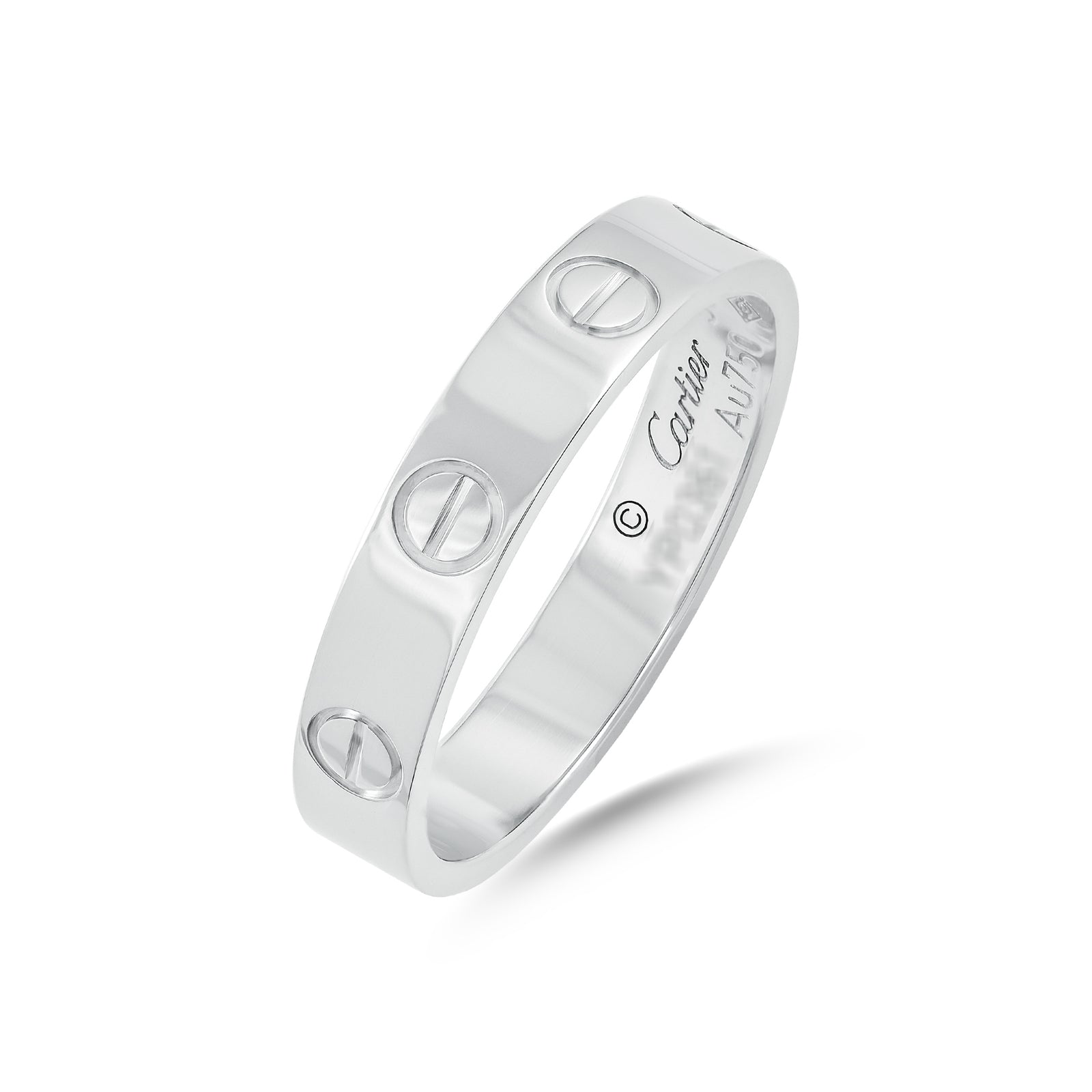 Cartier 18ct White Gold Narrow Plain Love Ring B4085152