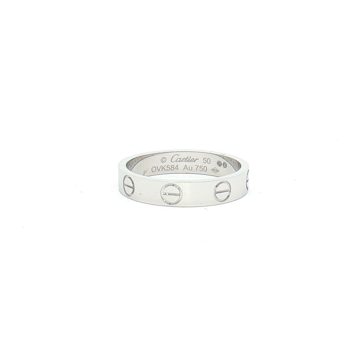 Cartier 18ct White Gold Narrow Plain Love Ring B4085152