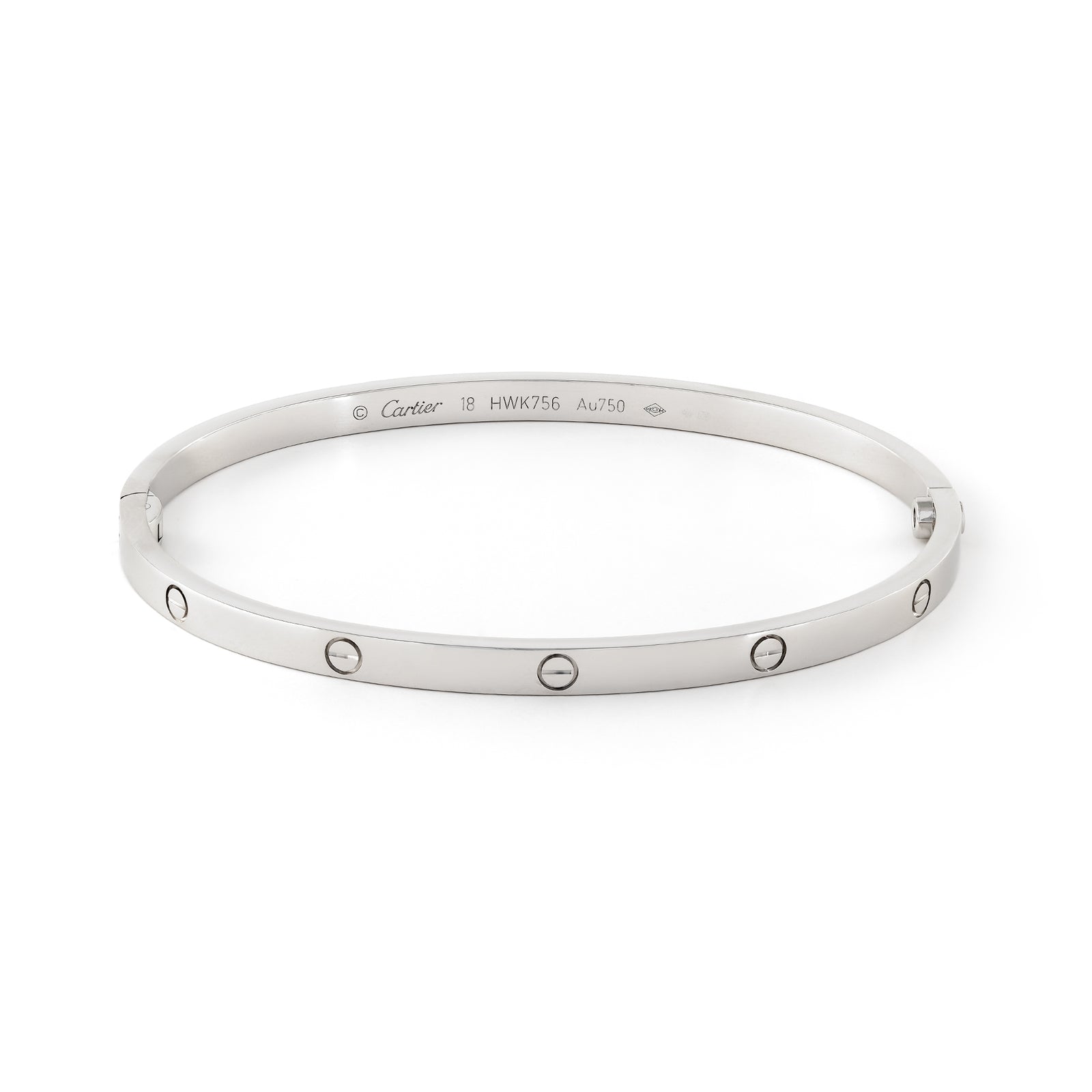 Cartier 18ct White Gold Thin Love Bangle