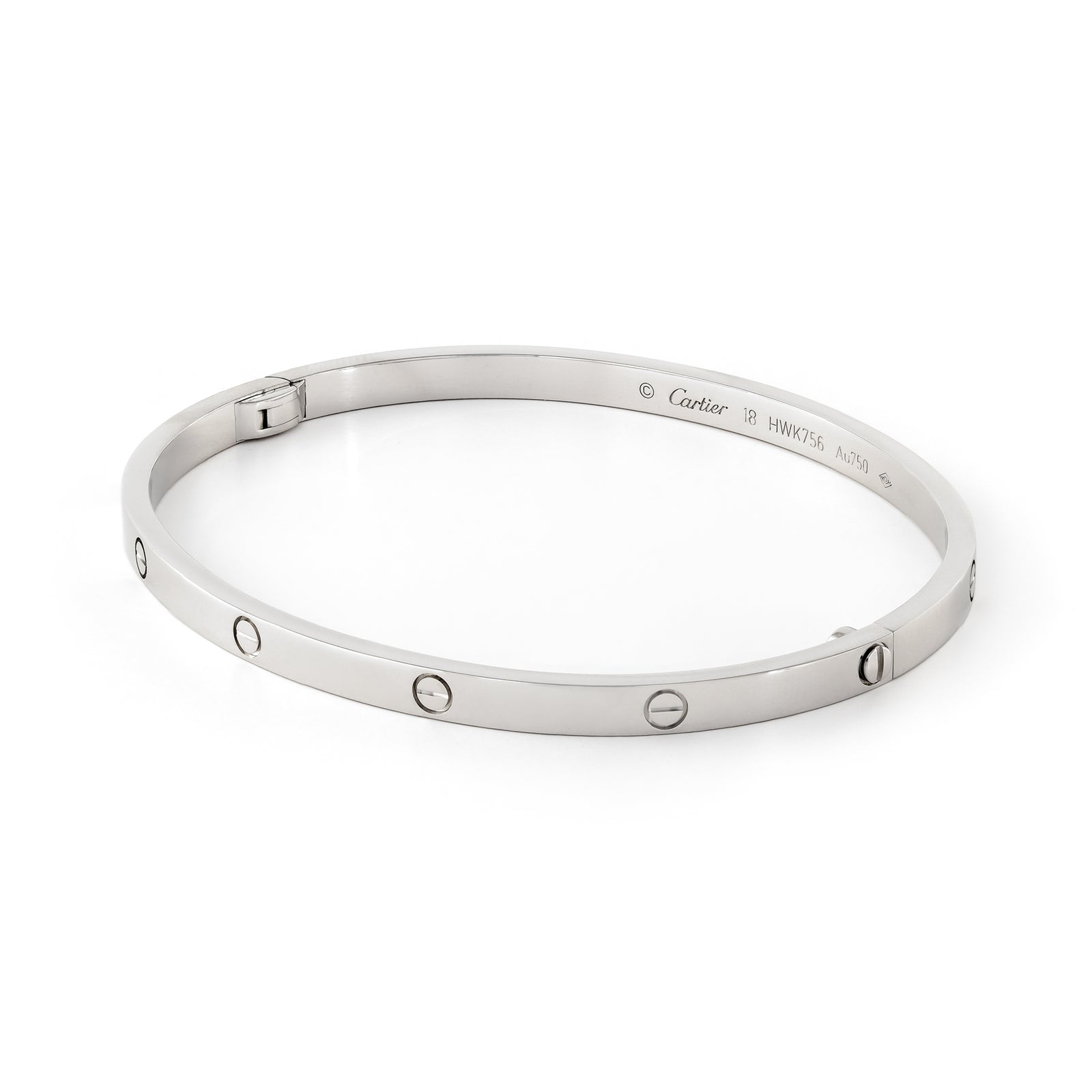 Cartier 18ct White Gold Thin Love Bangle