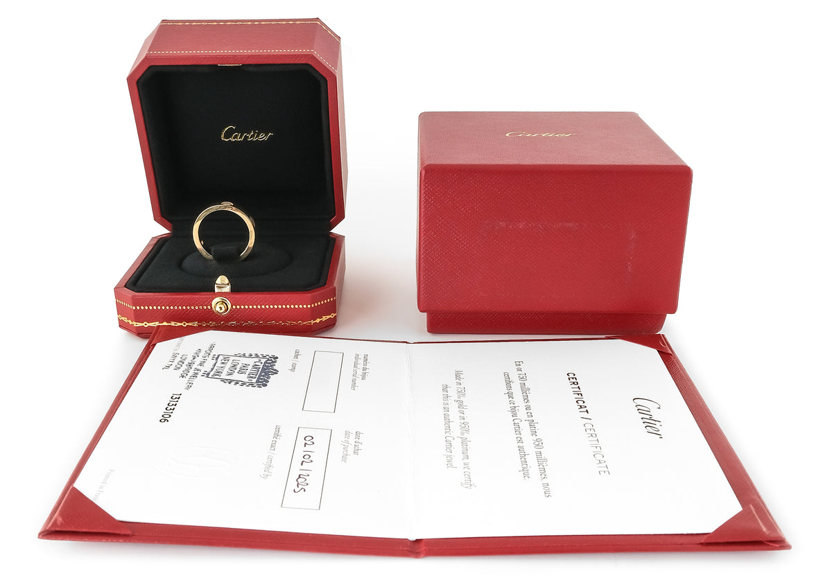 Cartier 18ct Yellow Gold 3 Diamond Classic Love Ring CRB4032400