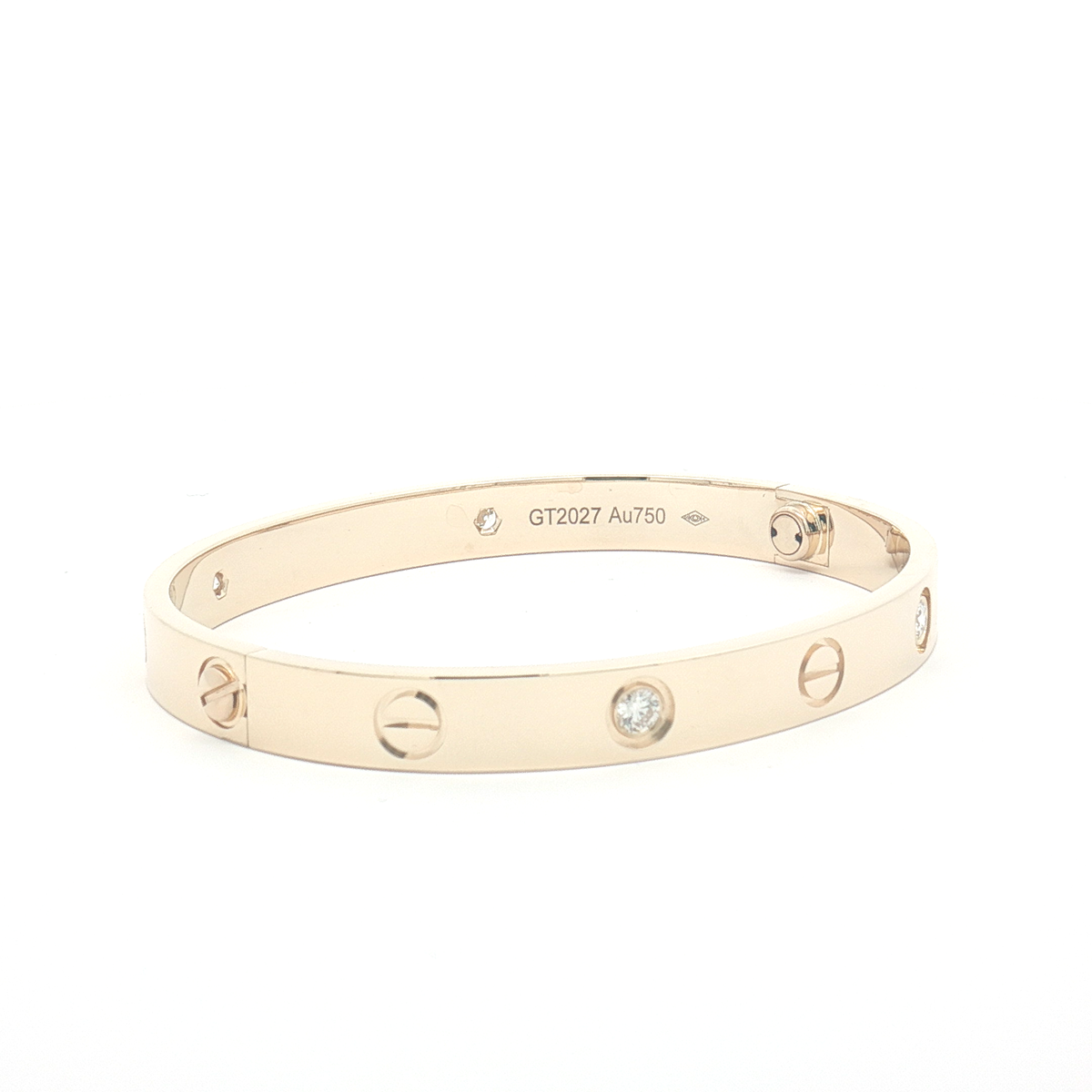 Cartier 18ct Yellow Gold 4 Diamond Love Bangle GT2027