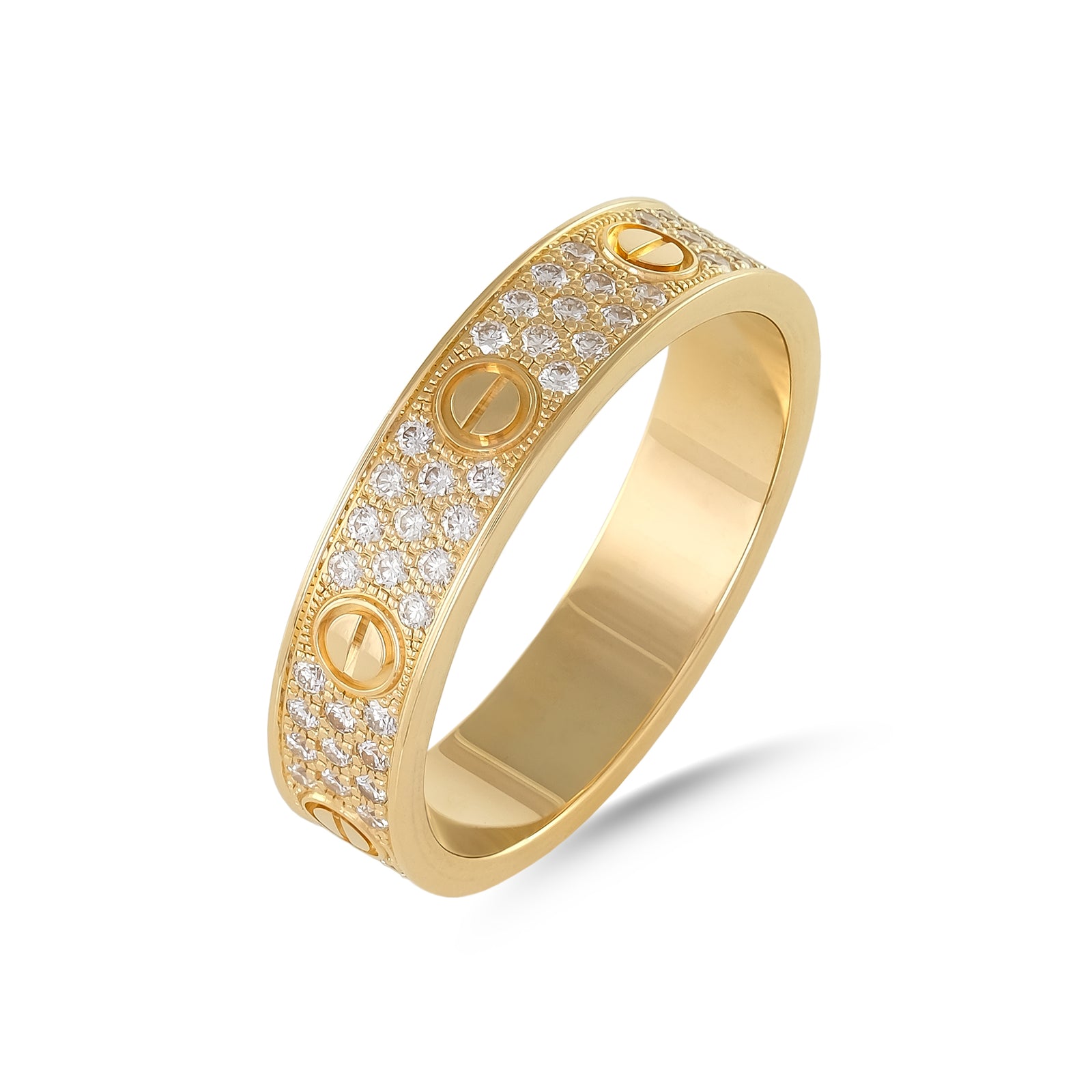 Cartier 18ct Yellow Gold Diamond Paved Love Ring B4083300