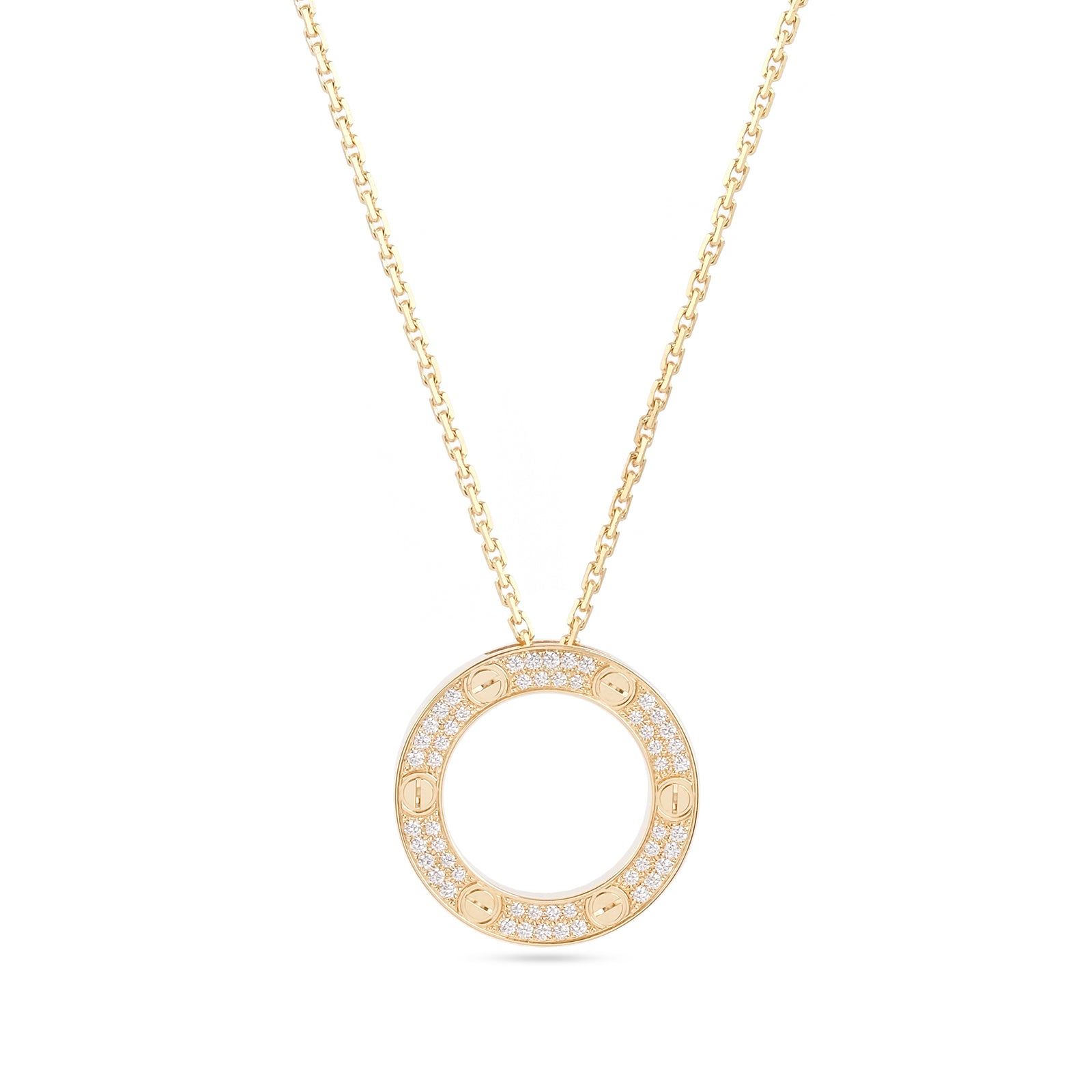 Cartier 18ct Yellow Gold Diamond Set Love Necklace