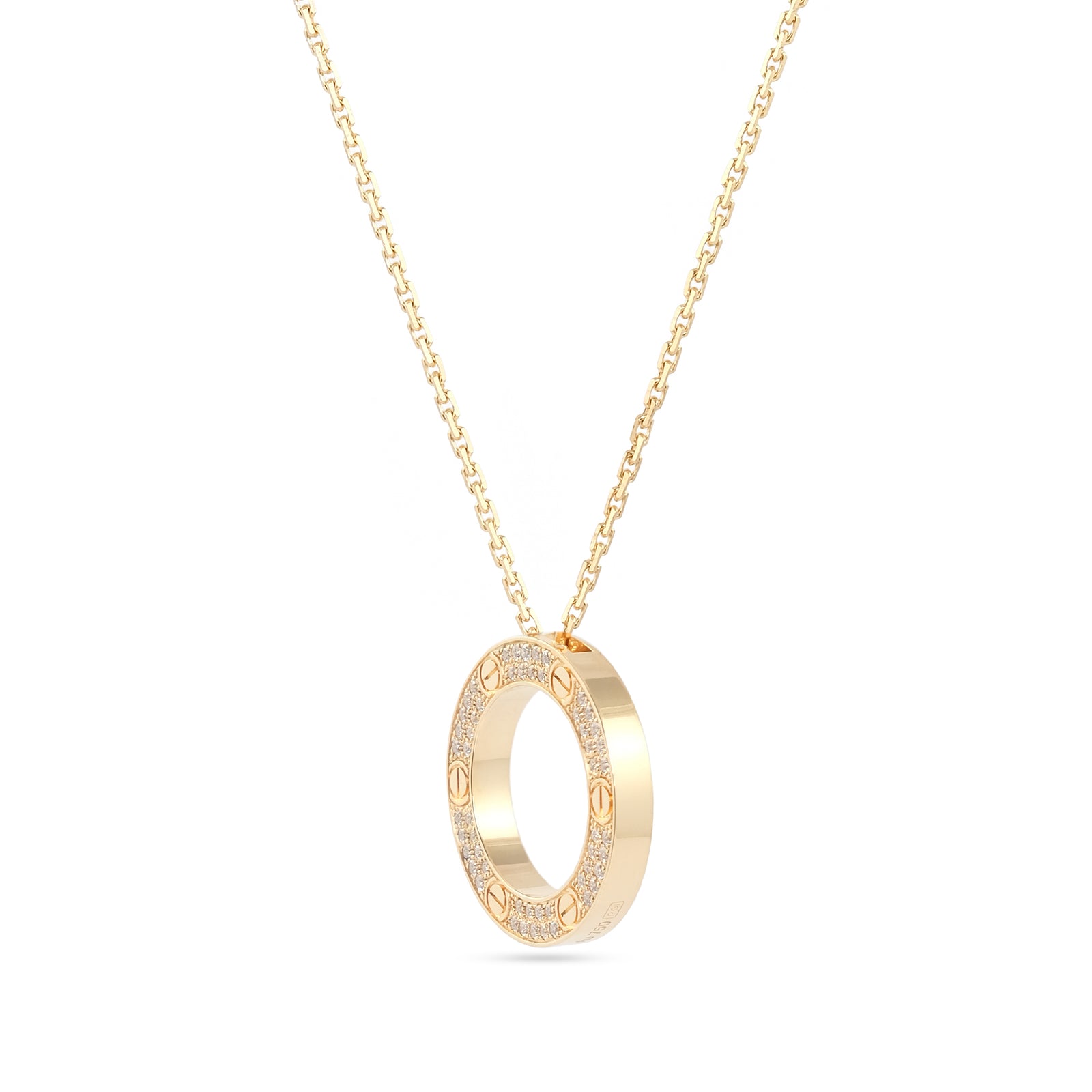 Cartier 18ct Yellow Gold Diamond Set Love Necklace