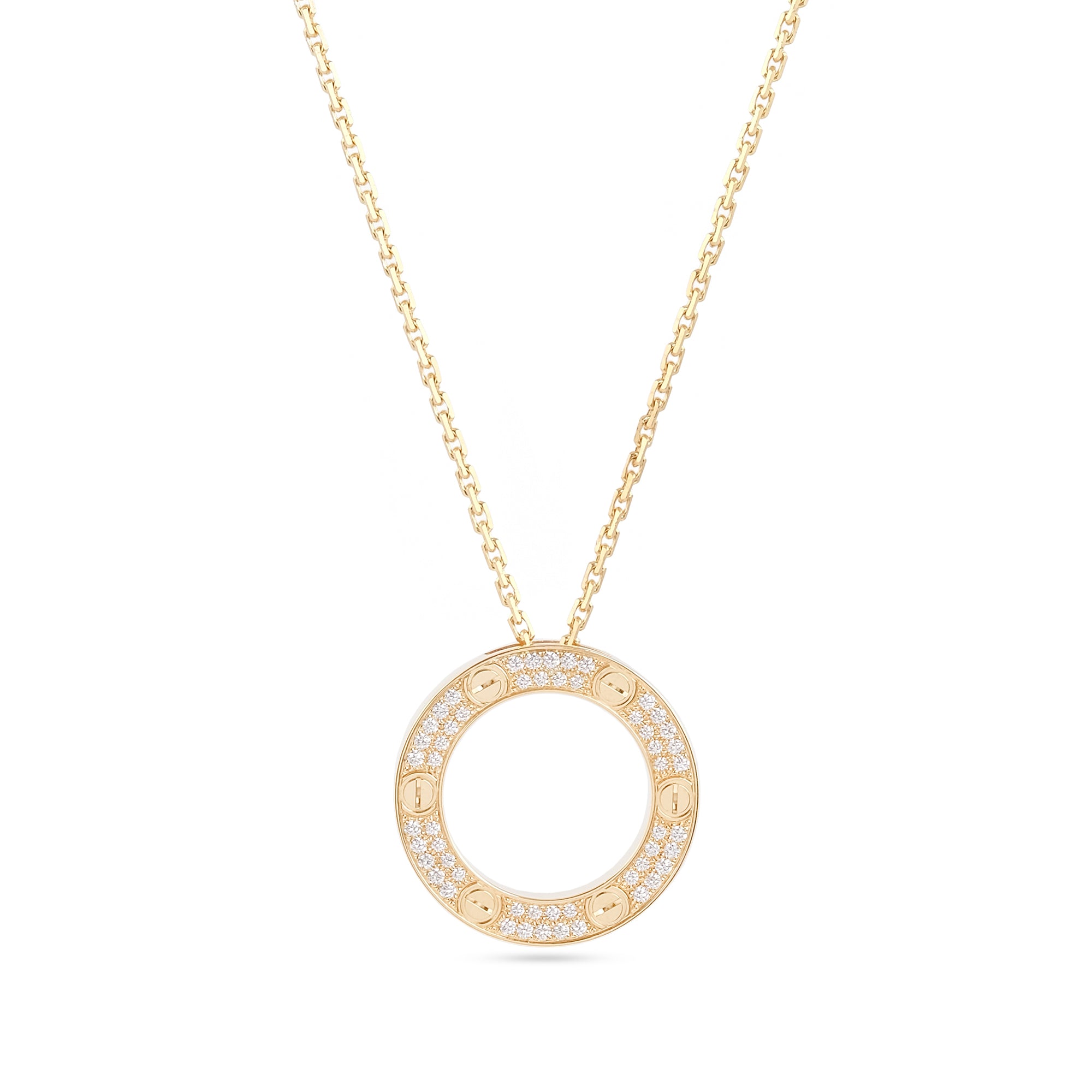 Cartier 18ct Yellow Gold Diamond Set Love Necklace