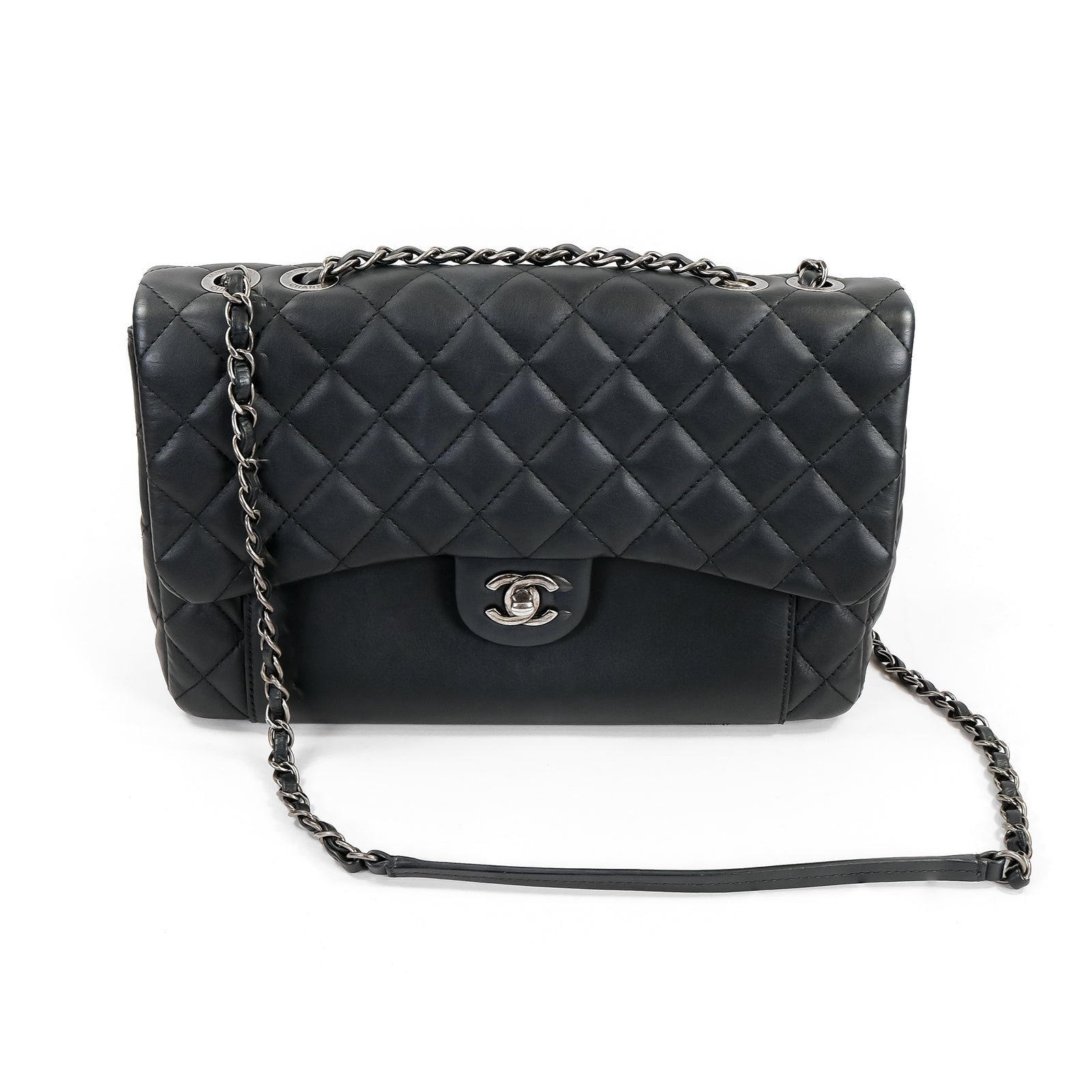 Chanel Black Calfskin Flap Handbag