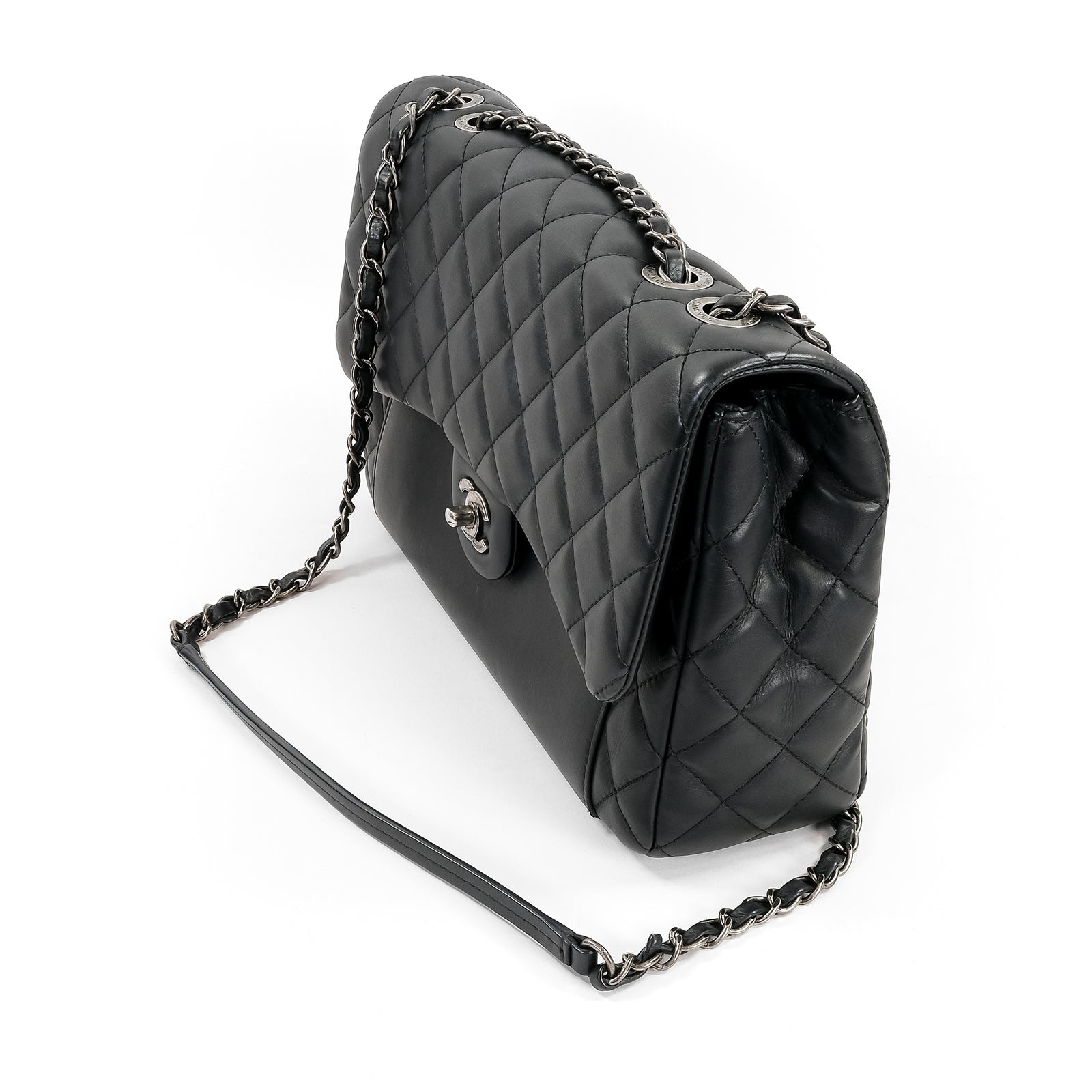 Chanel Black Calfskin Flap Handbag