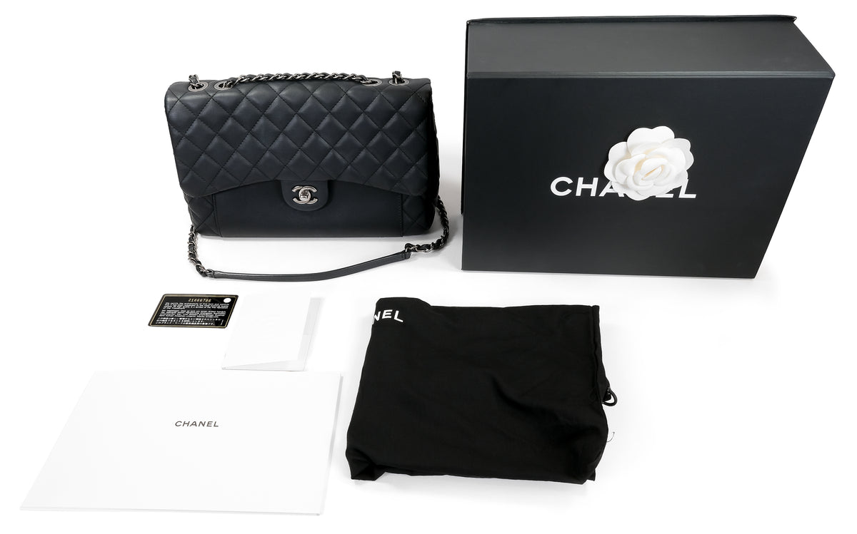 Chanel Black Calfskin Flap Handbag