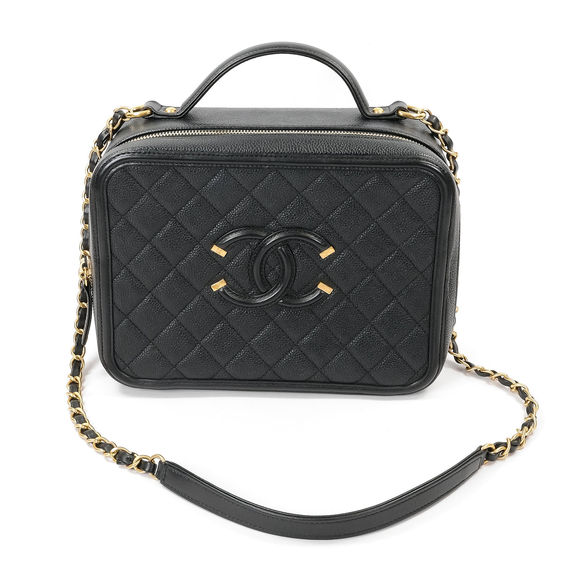 Chanel Caviar Filigree CC Vanity Case