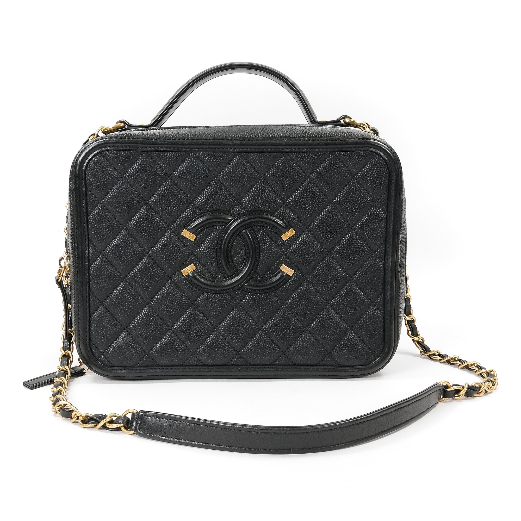 Chanel Caviar Filigree CC Vanity Case