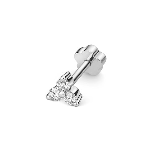 Diamond Cartilage Three Stone Stud