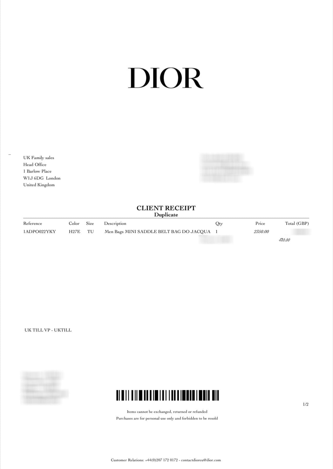 Dior Mini Saddle Belt Bag