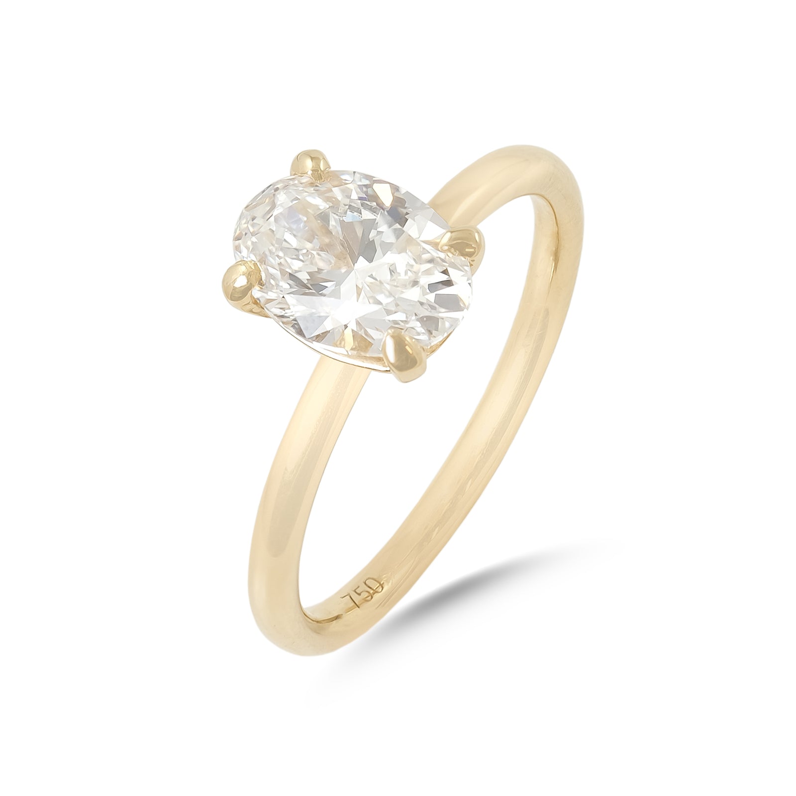 Lab Diamond 1.51ct Oval-Cut Solitaire Engagement Ring