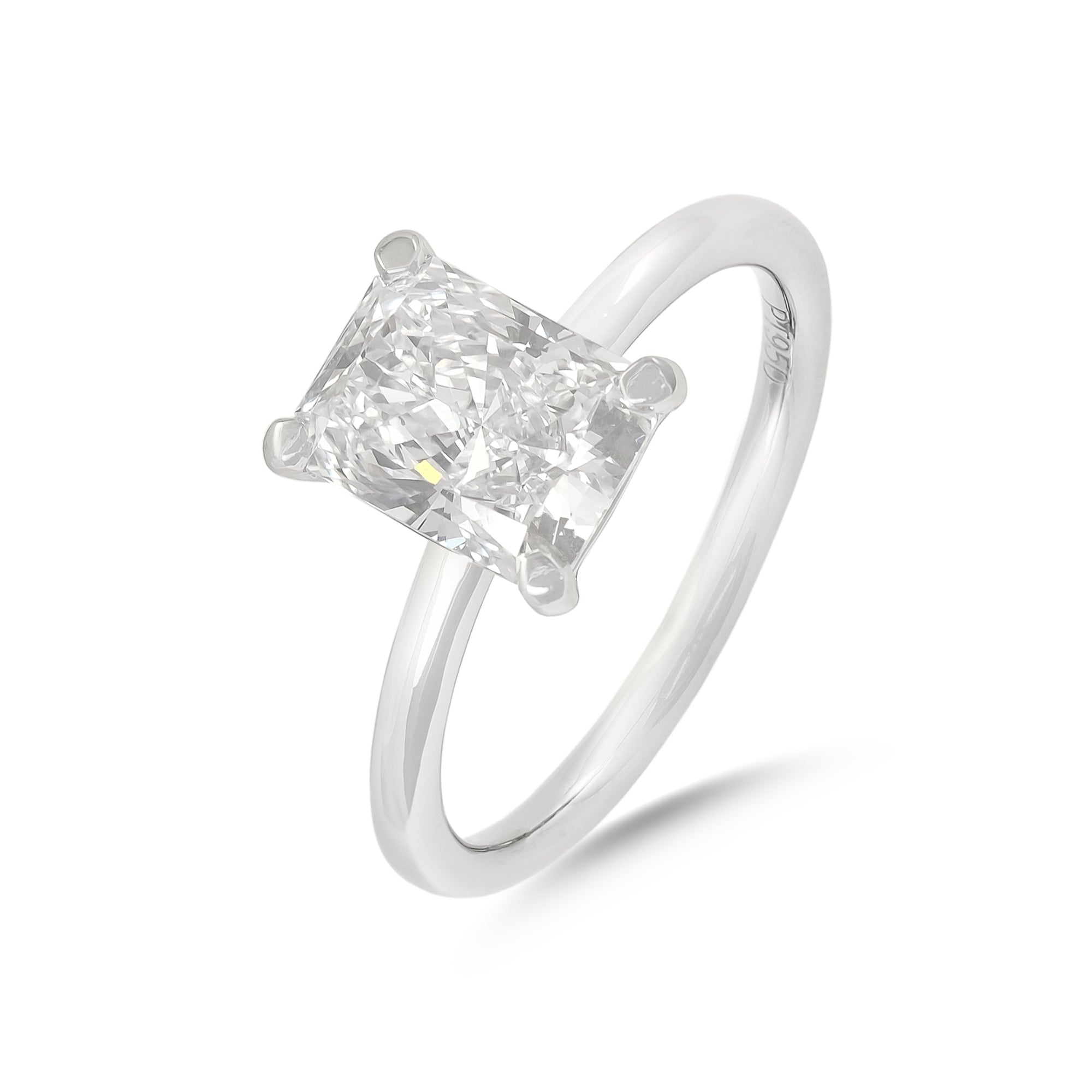 Lab Diamond 2.01 Radiant-Cut Solitaire Platinum Engagement Ring