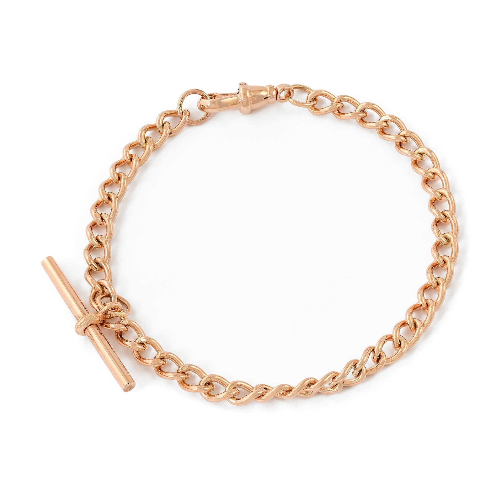 Vintage 9ct Rose Gold Curb Bracelet