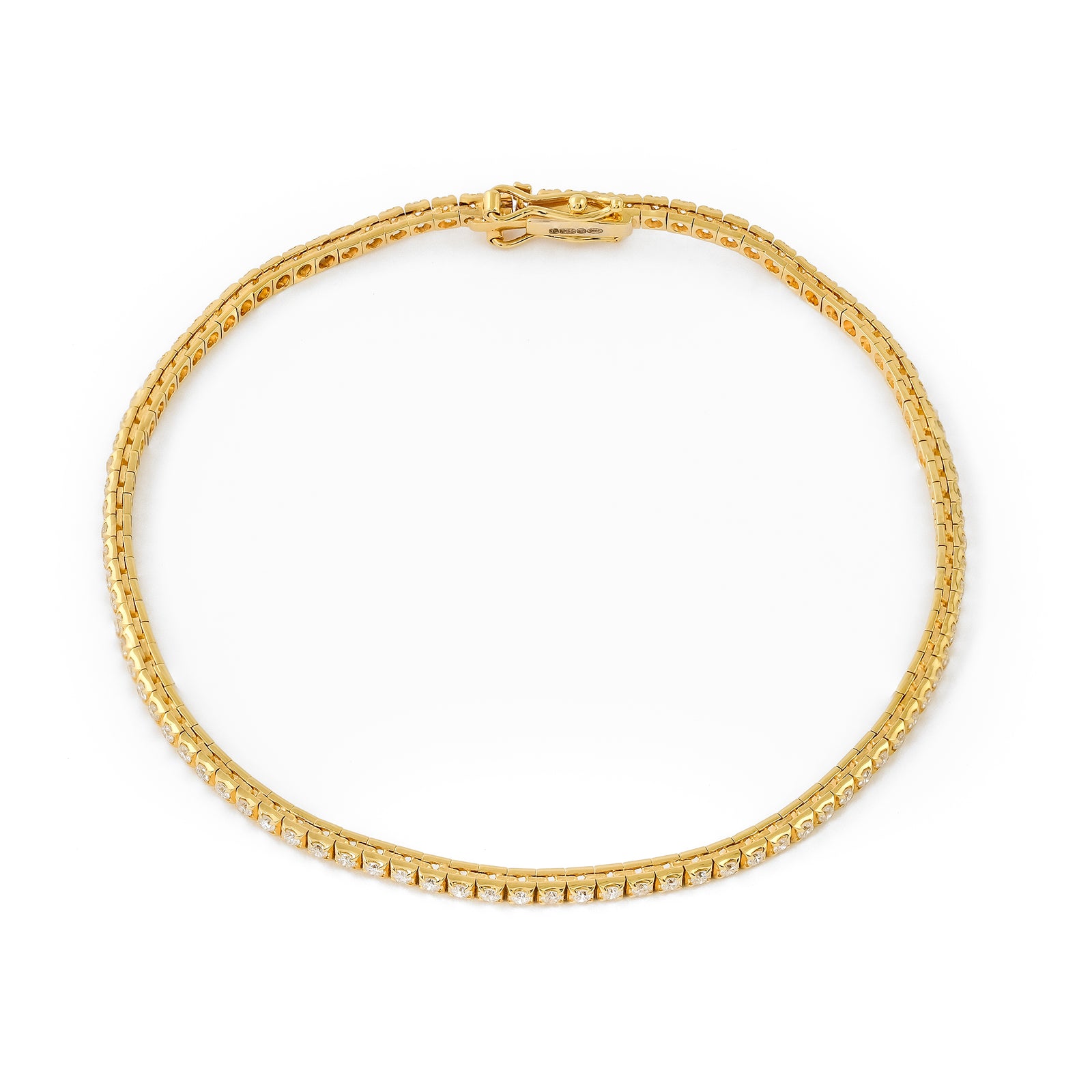 18ct Yellow Gold Diamond Tennis Bracelet