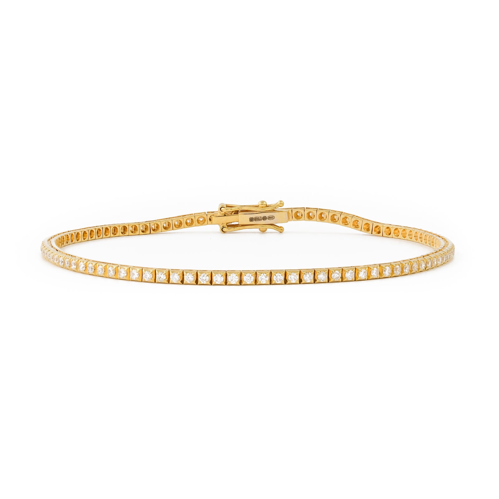 18ct Yellow Gold Diamond Tennis Bracelet